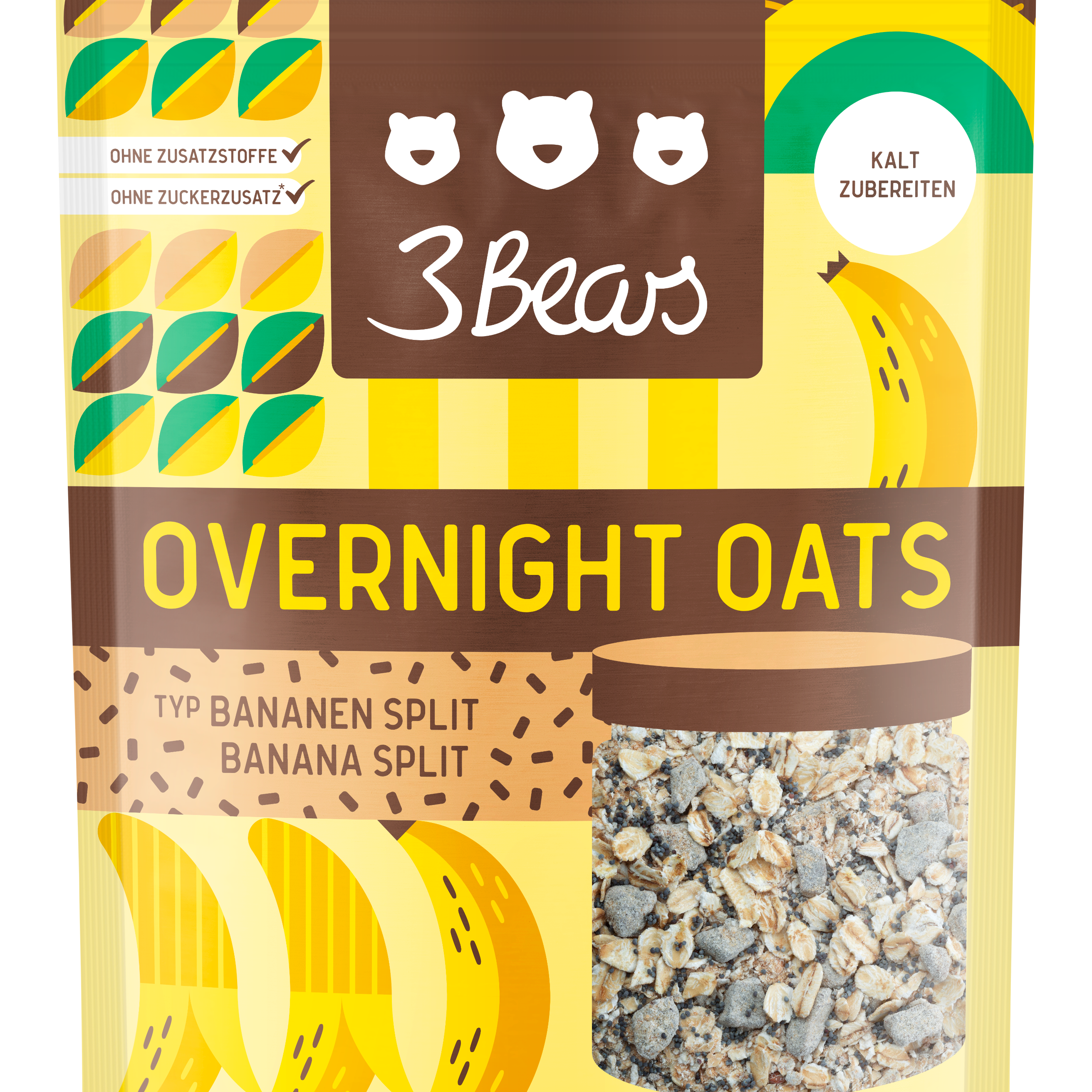 3Bears Overnight Oats Banana Split 400g