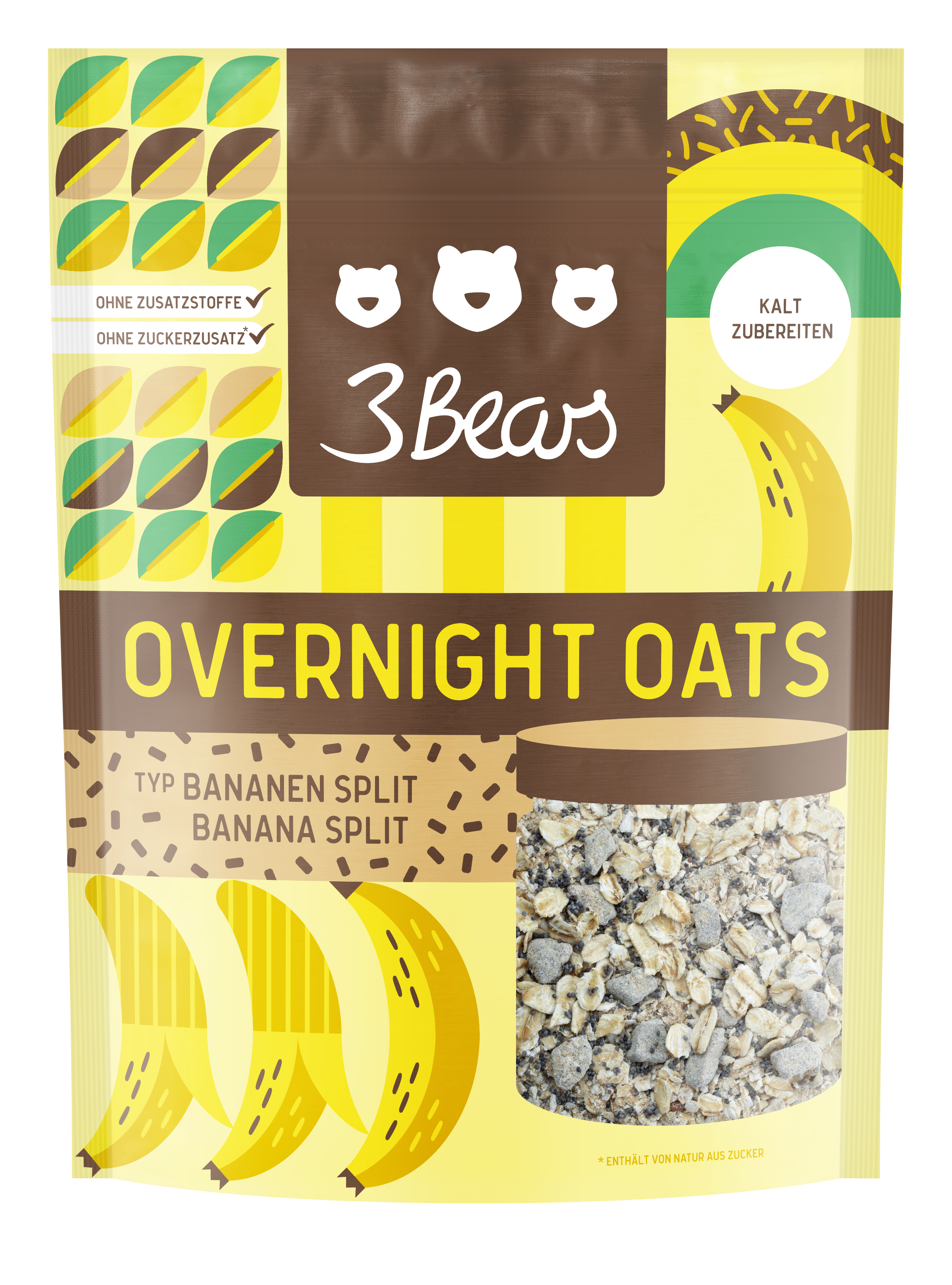 3Bears Overnight Oats Banana Split 400g