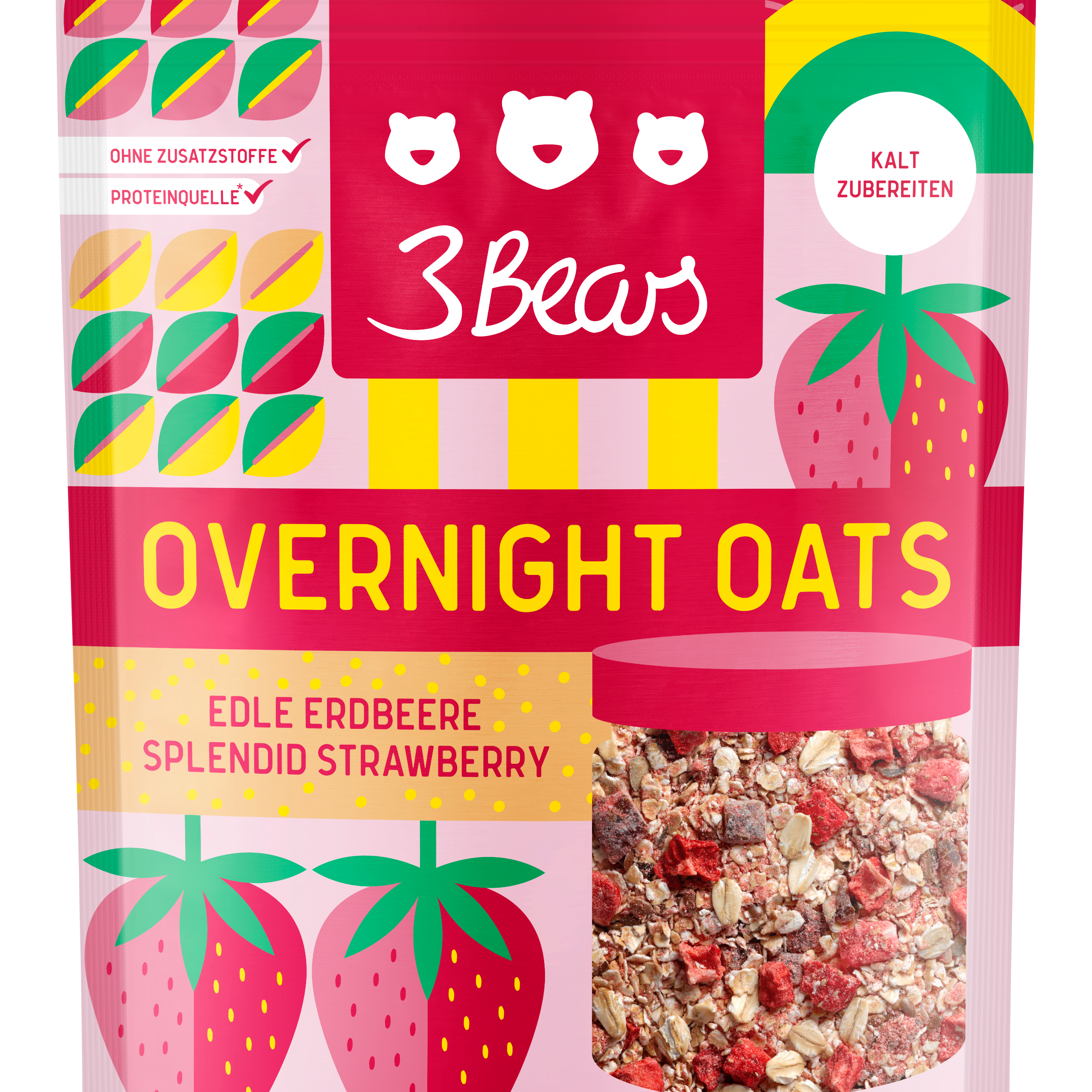 3Bears Overnight Oats Edle Erdbeere 400g
