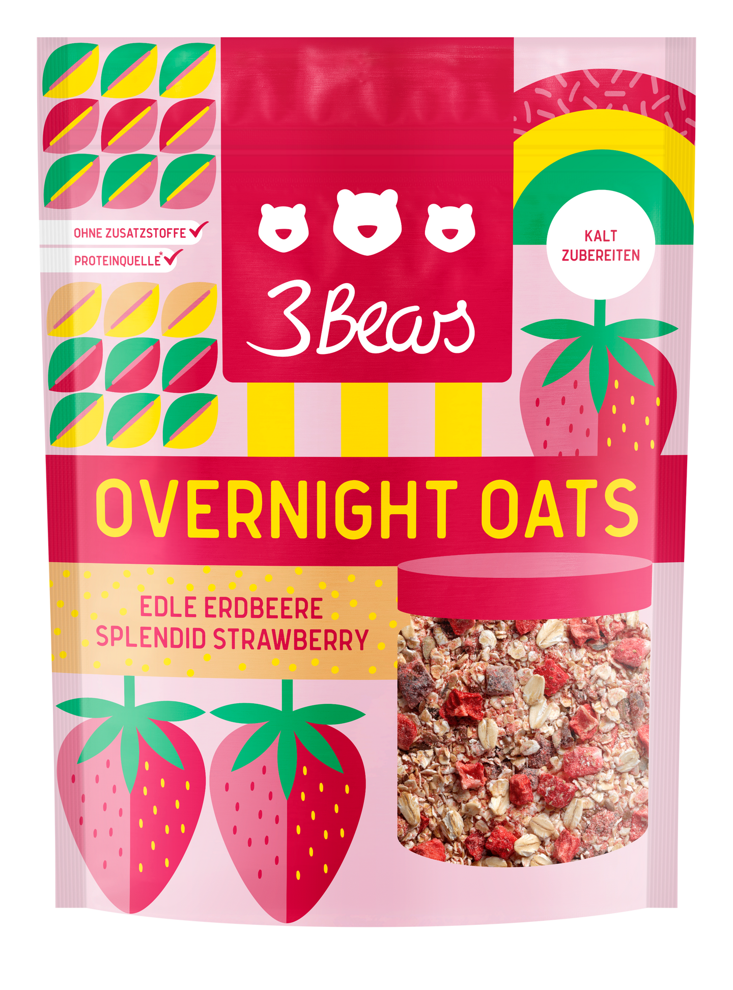 3Bears Overnight Oats Edle Erdbeere 400g