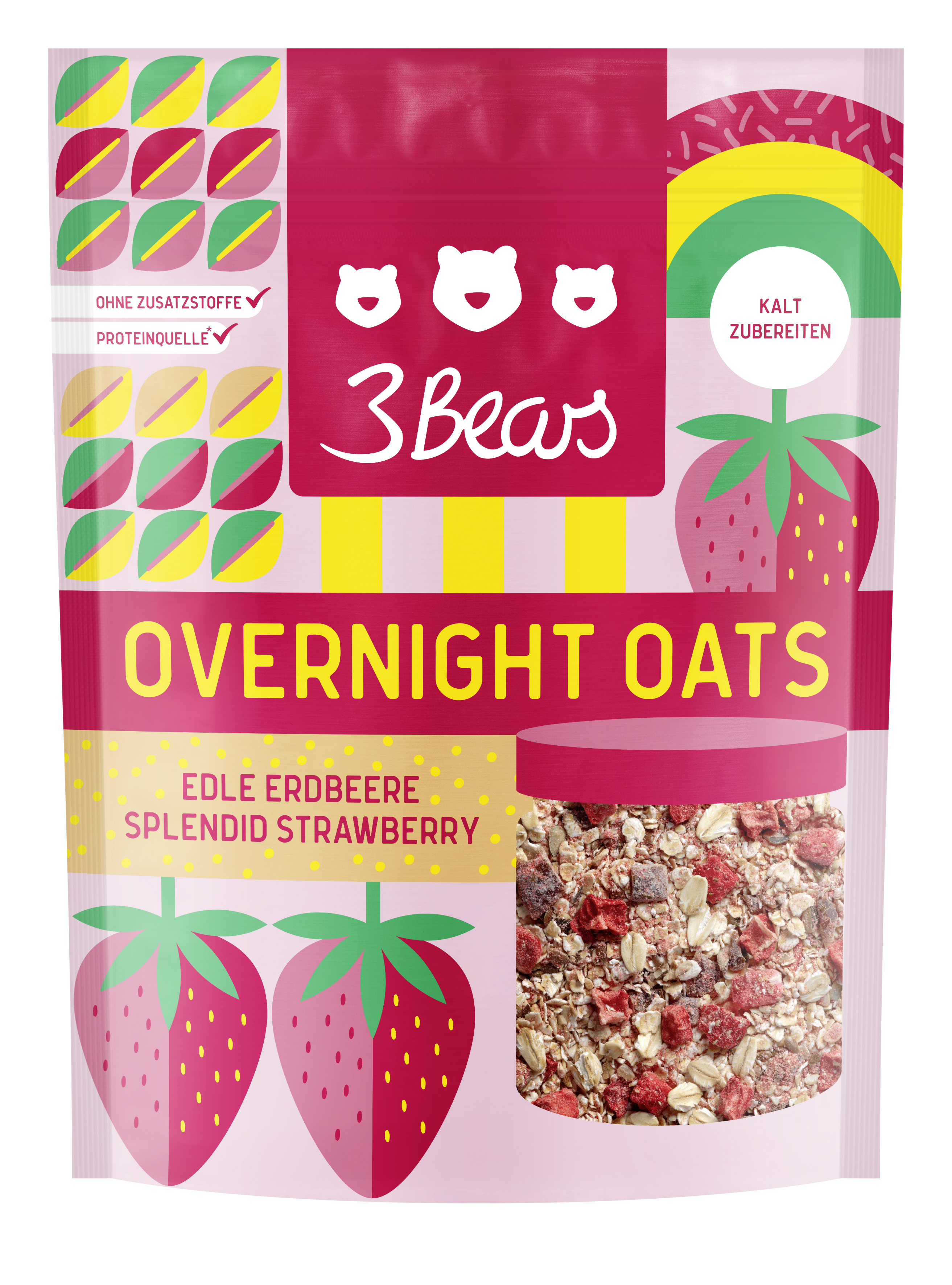 3Bears Overnight Oats Edle Erdbeere 400g
