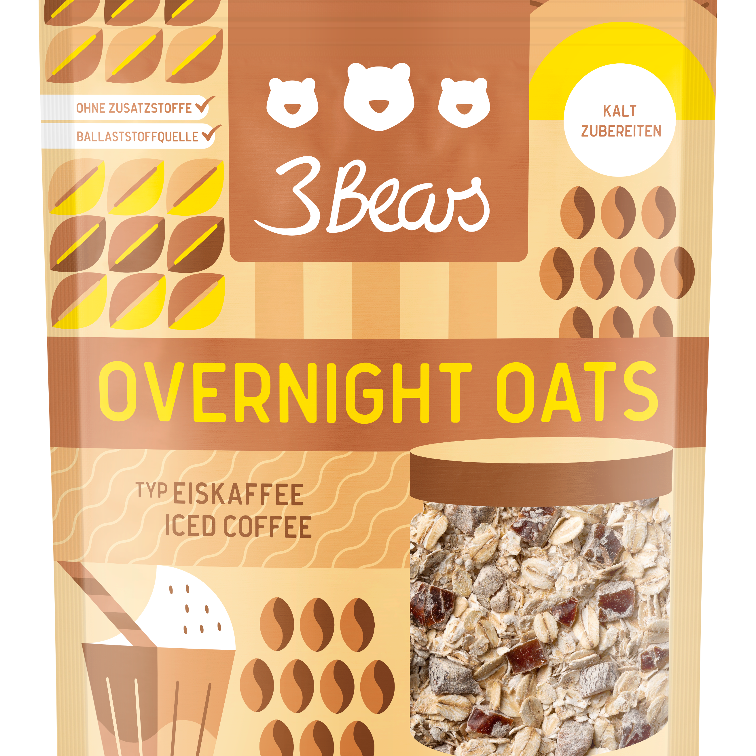3Bears Overnight Oats Typ Eiskaffee 400g
