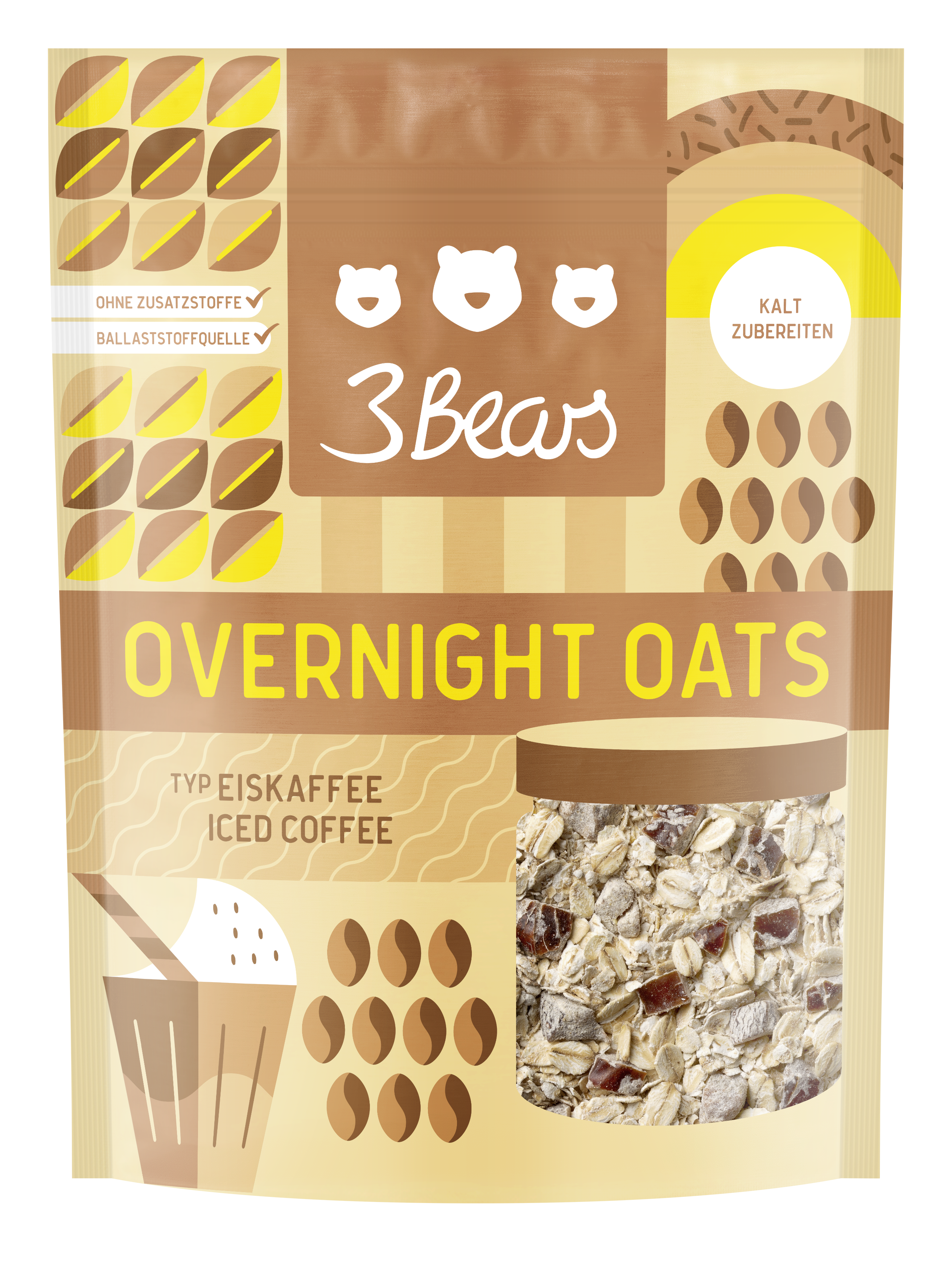 3Bears Overnight Oats Typ Eiskaffee 400g