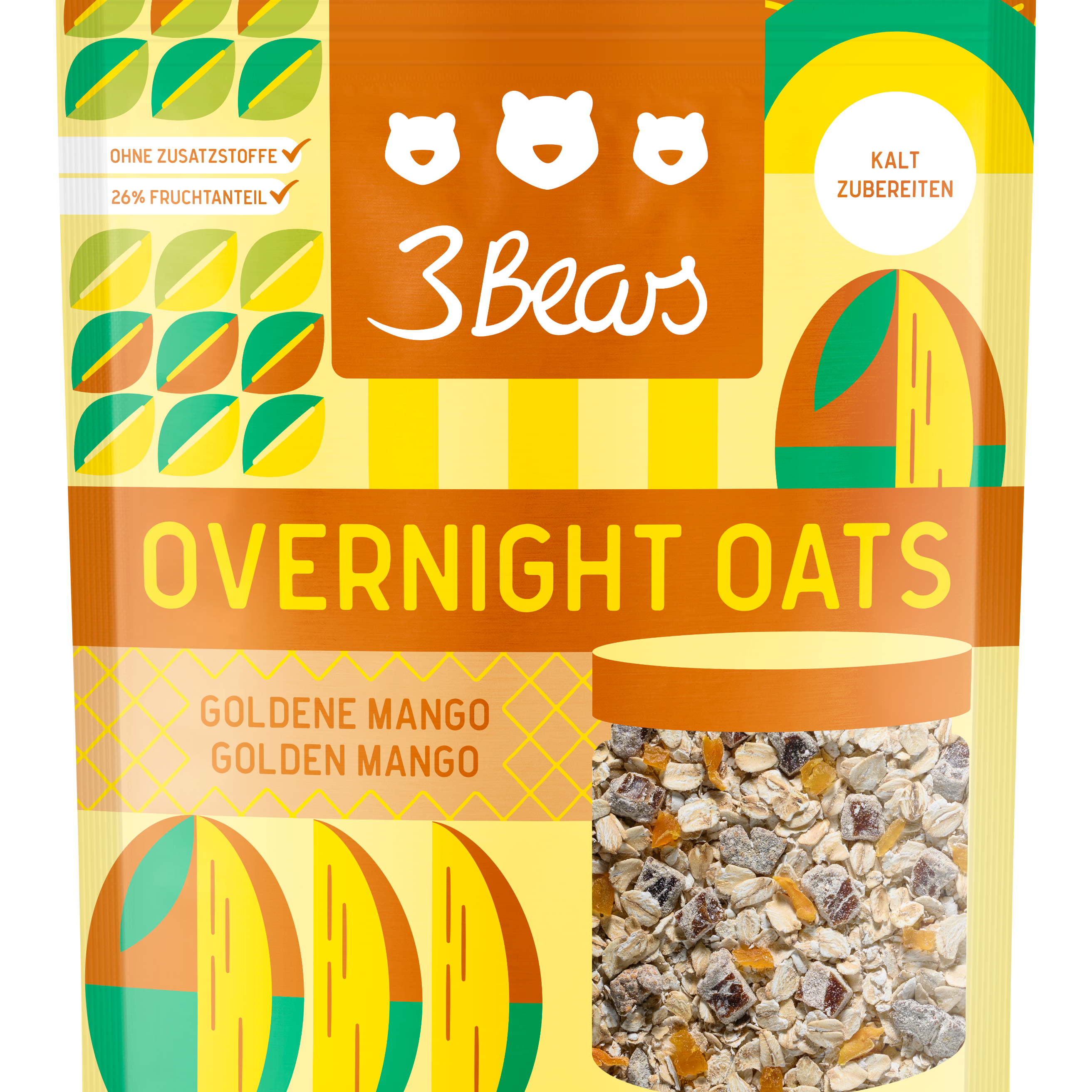 3Bears Overnight Oats Goldene Mango 400g
