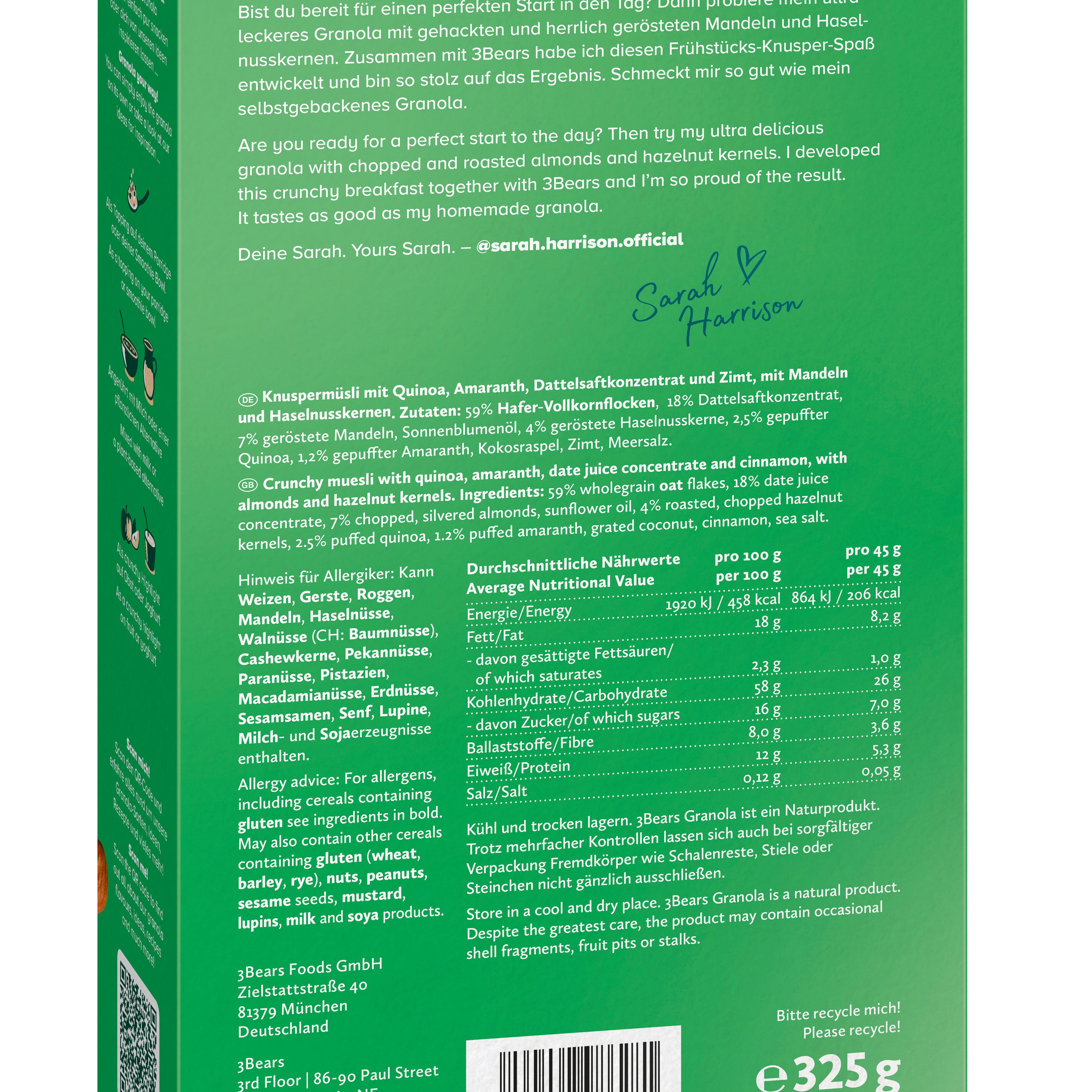 3Bears Roasted Nuts Granola 325g