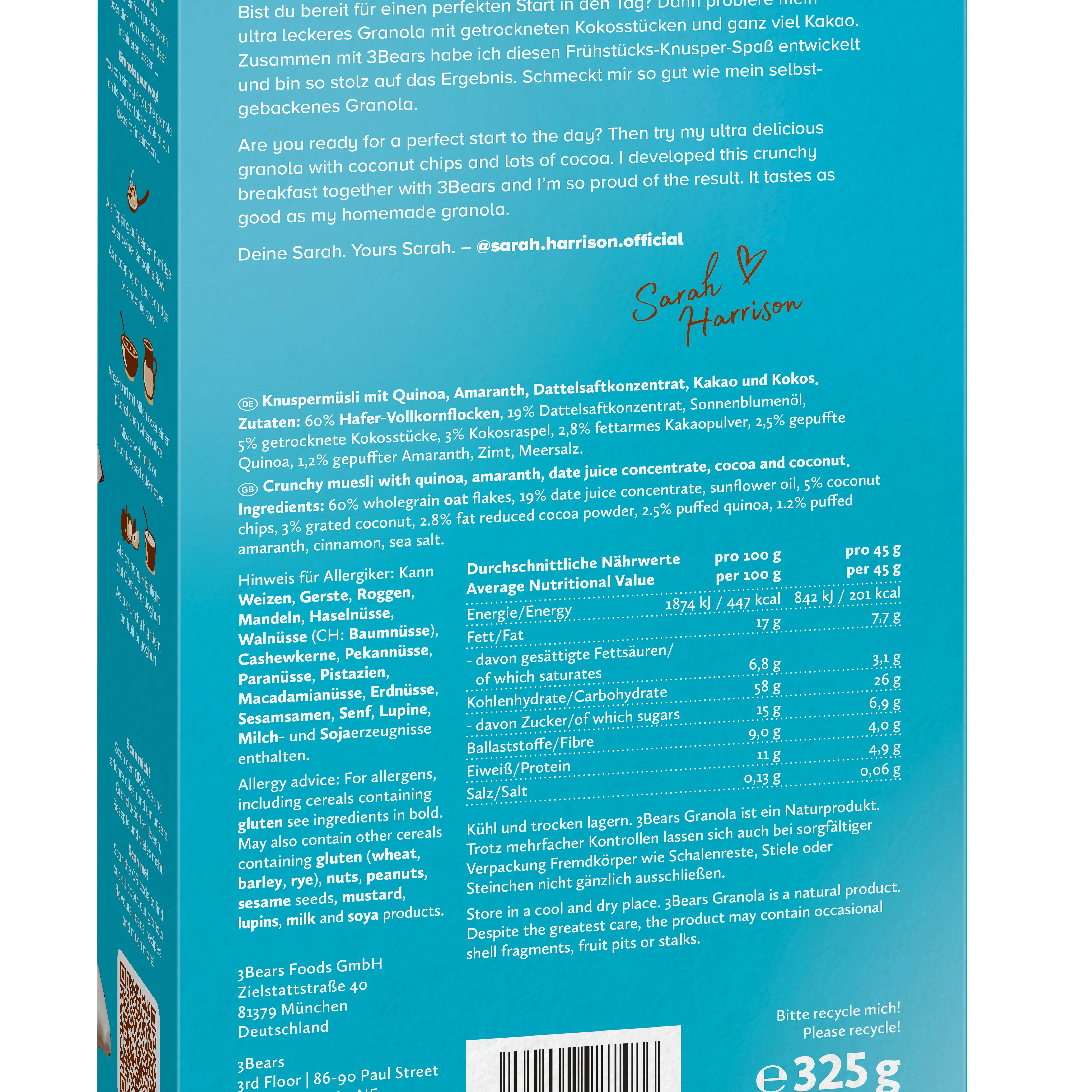 3Bears Koko Kakao Granola 325g