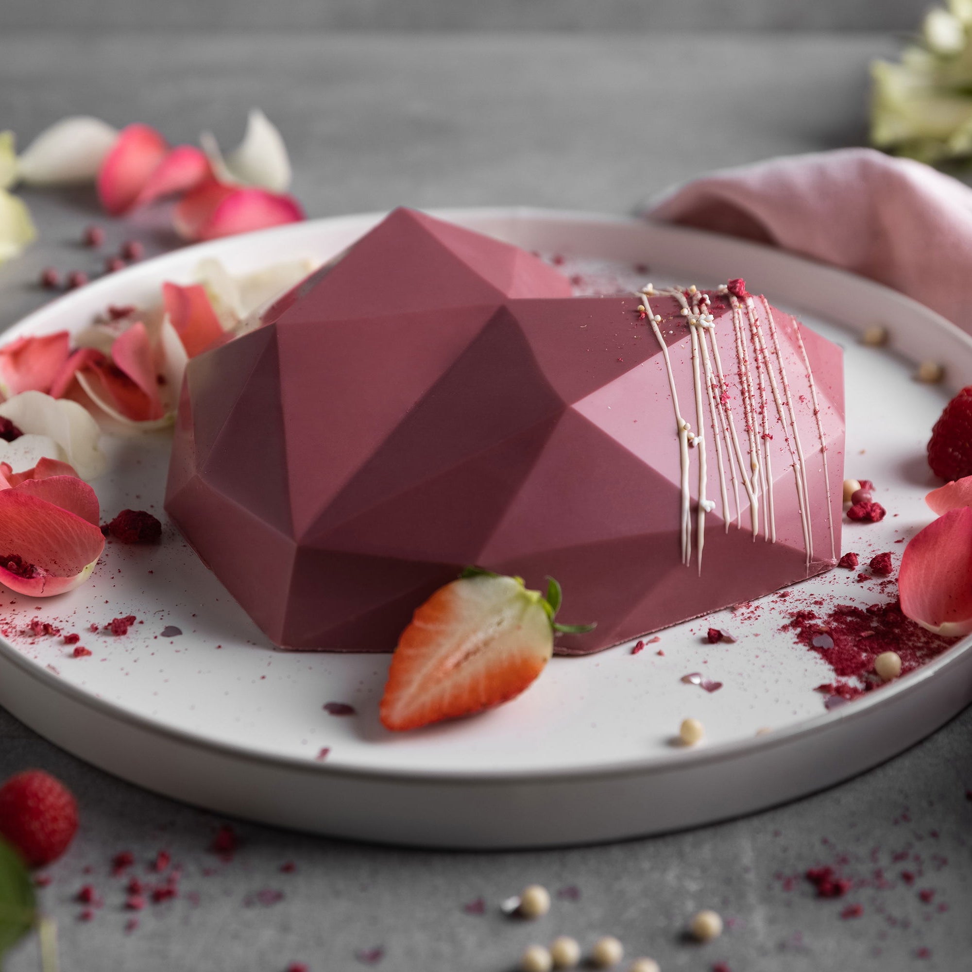 Sallys 3D Diamant-Herz Silikonbackform
