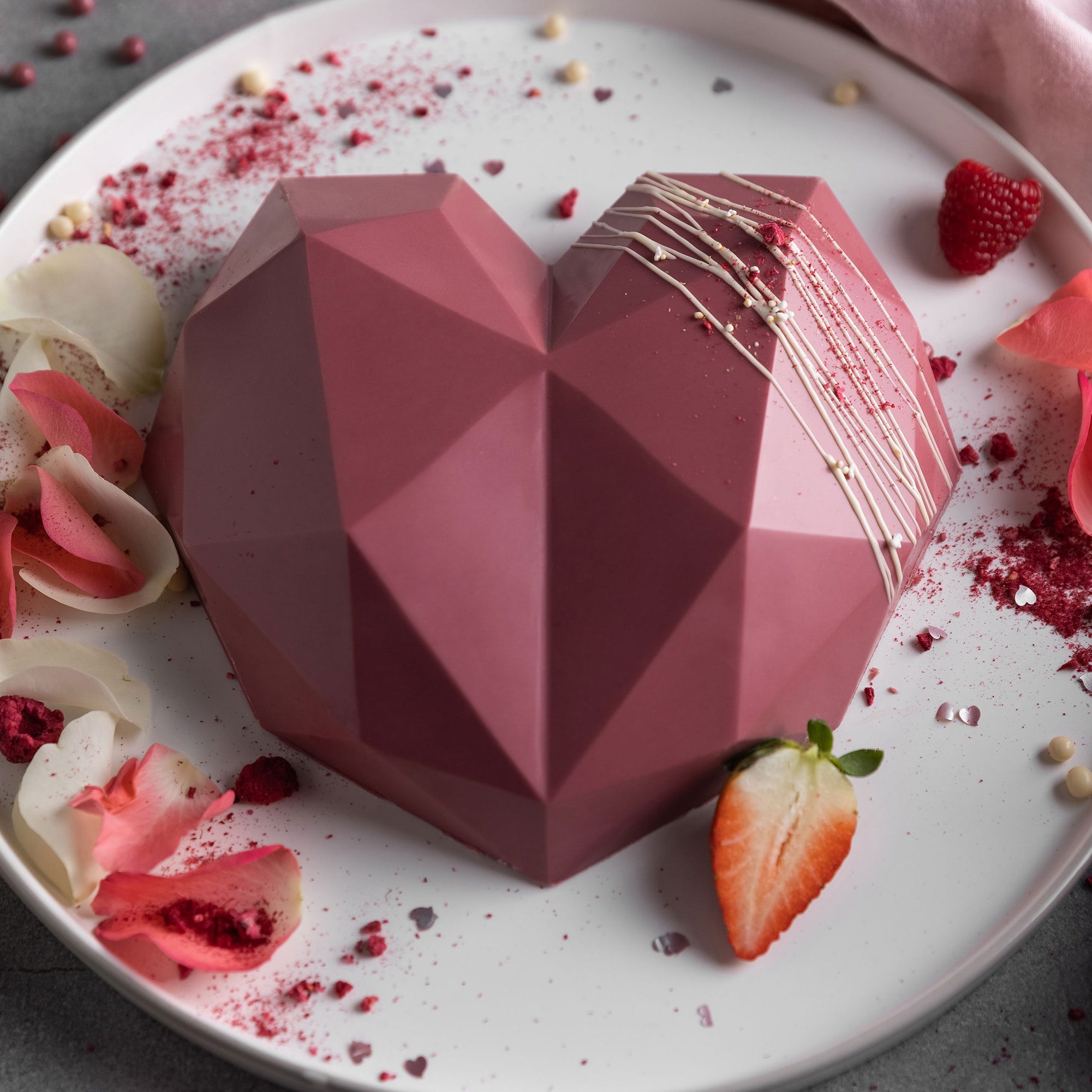 Sallys 3D Diamant-Herz Silikonbackform