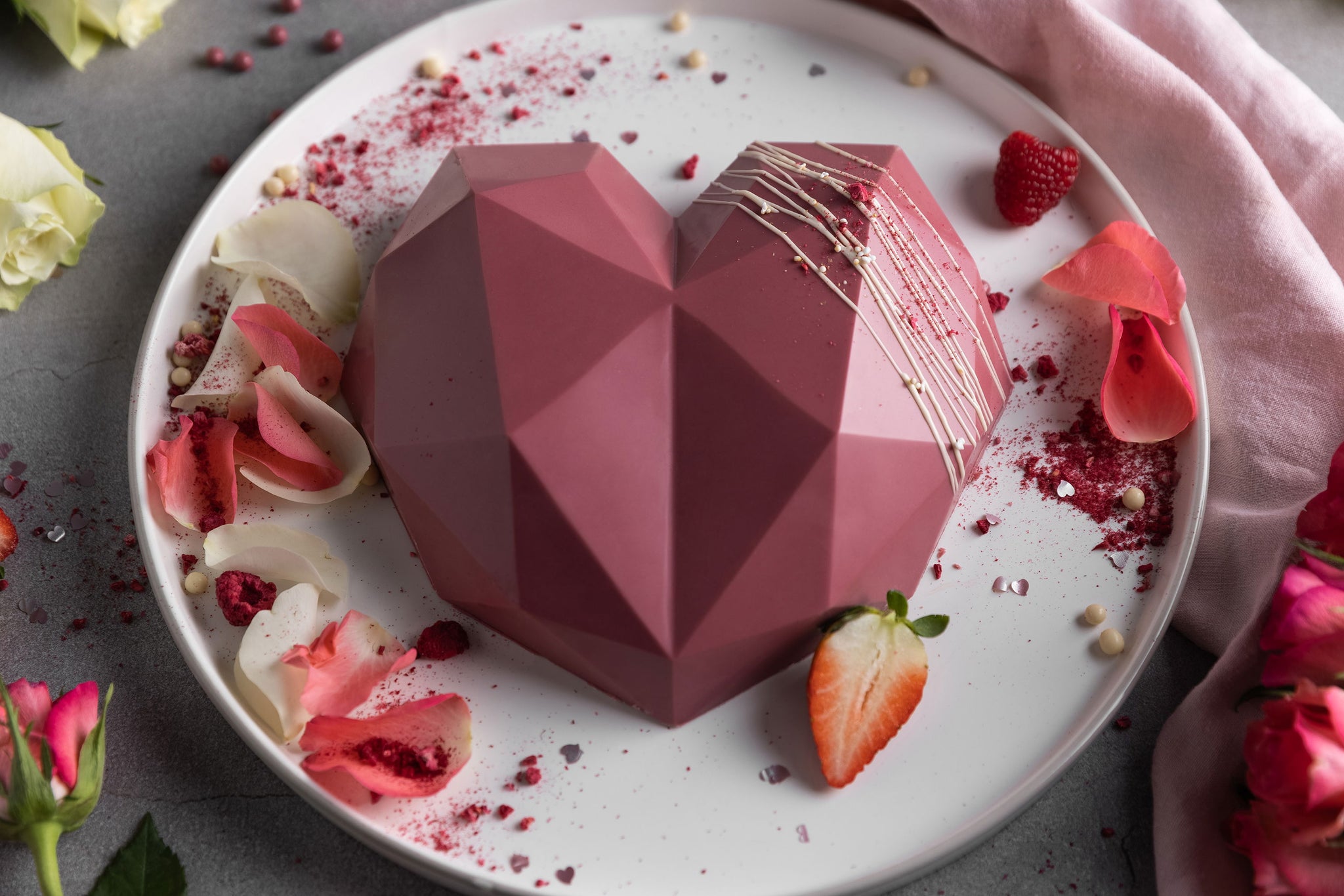 Sallys 3D Diamant-Herz Silikonbackform
