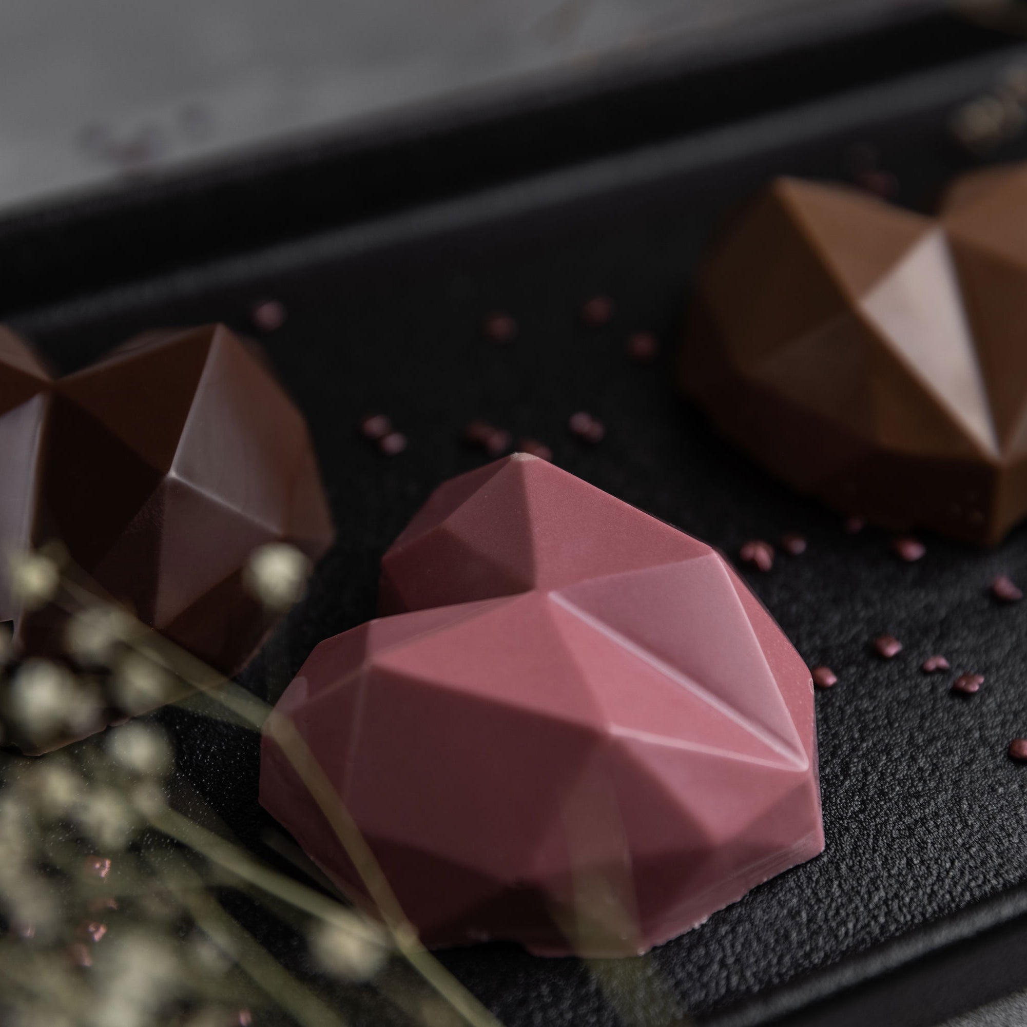 Sallys 3D Diamant-Herz Silikonbackform klein