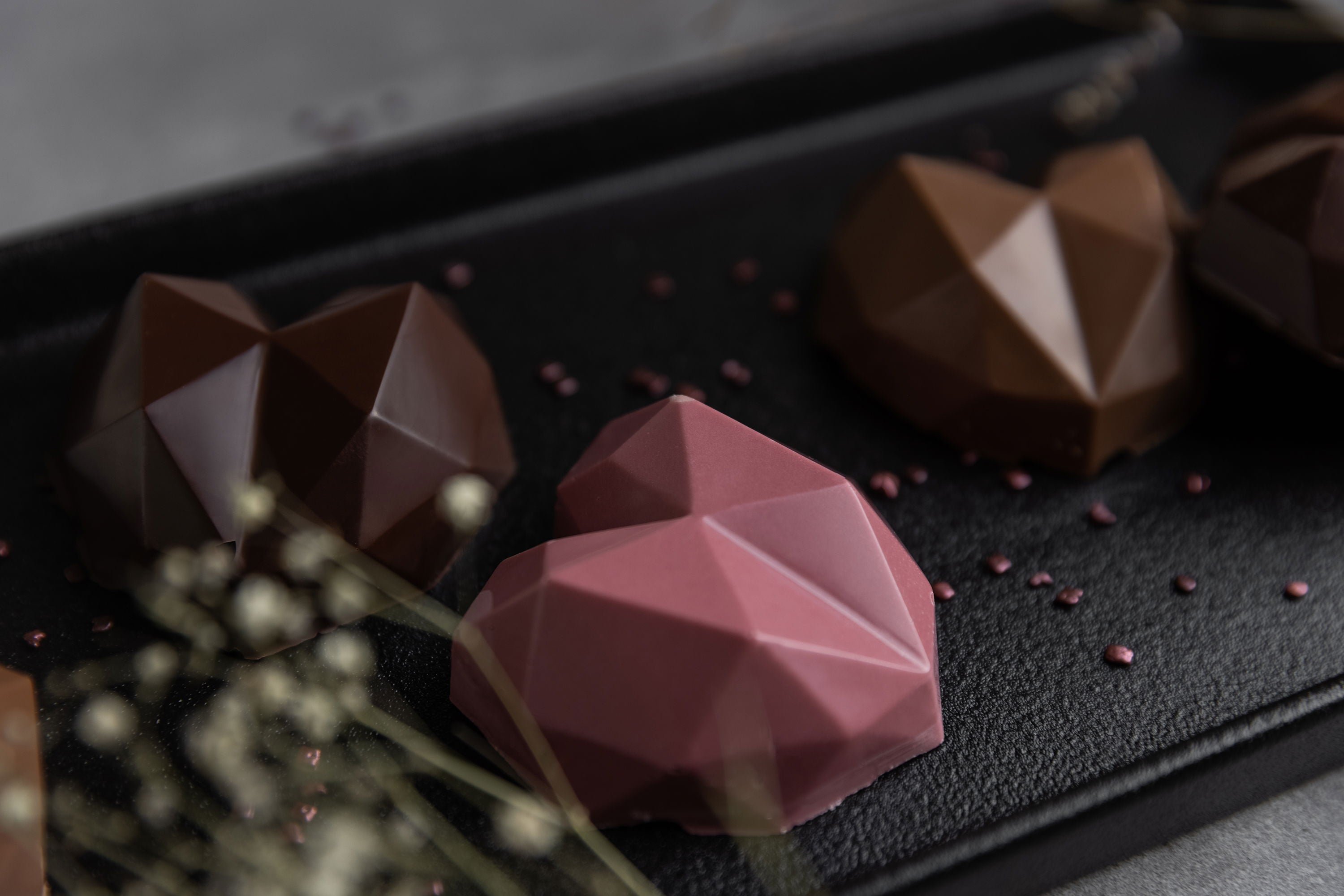 Sallys 3D Diamant-Herz Silikonbackform klein