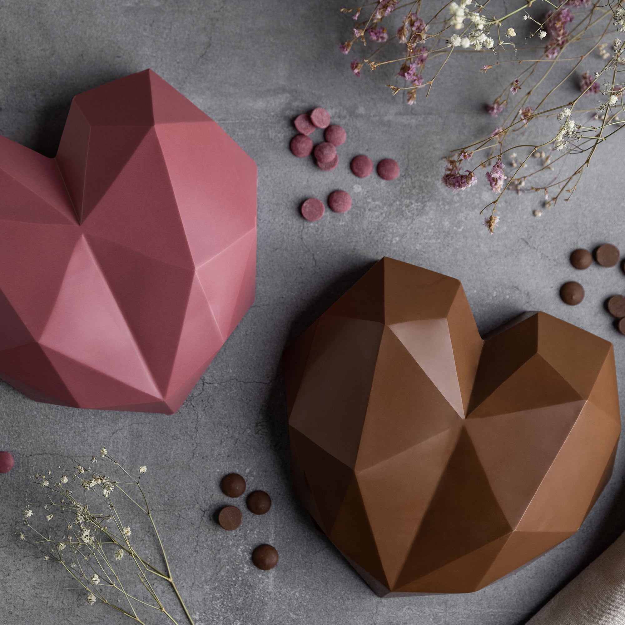 Sallys 3D Diamant-Herz Silikonbackform