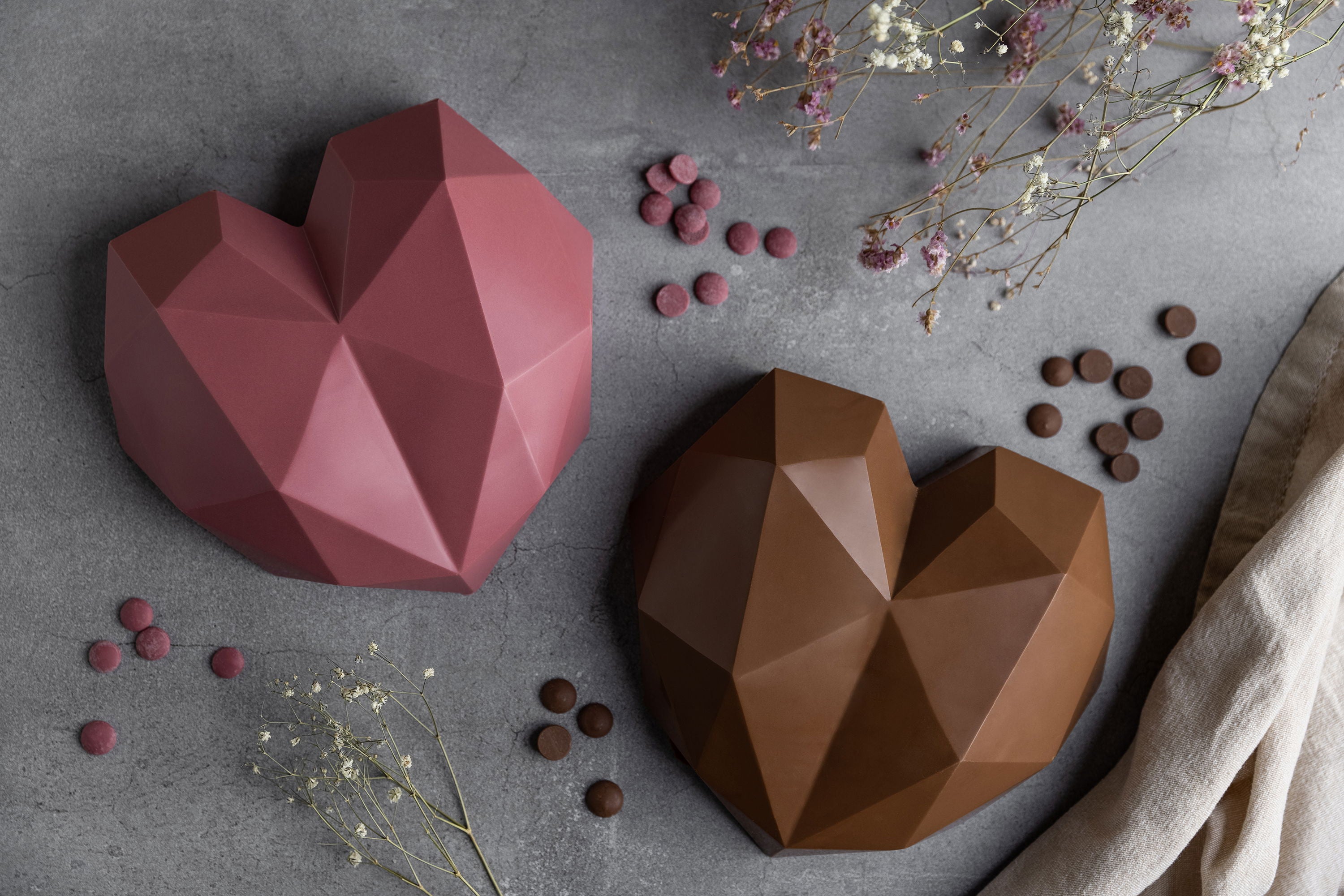 Sallys 3D Diamant-Herz Silikonbackform