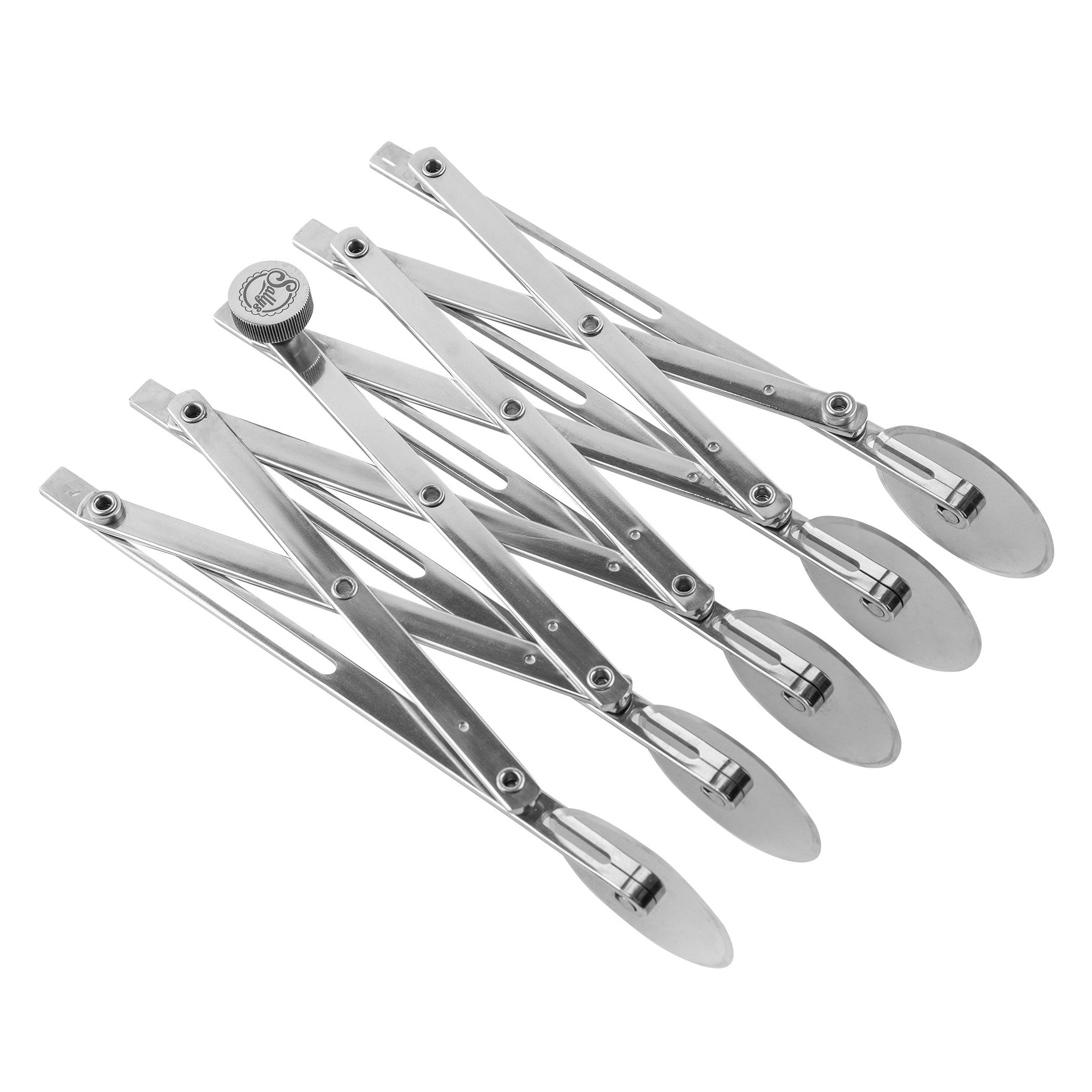 Ein silbernes Bisiklet mit 5 Schneidrollen