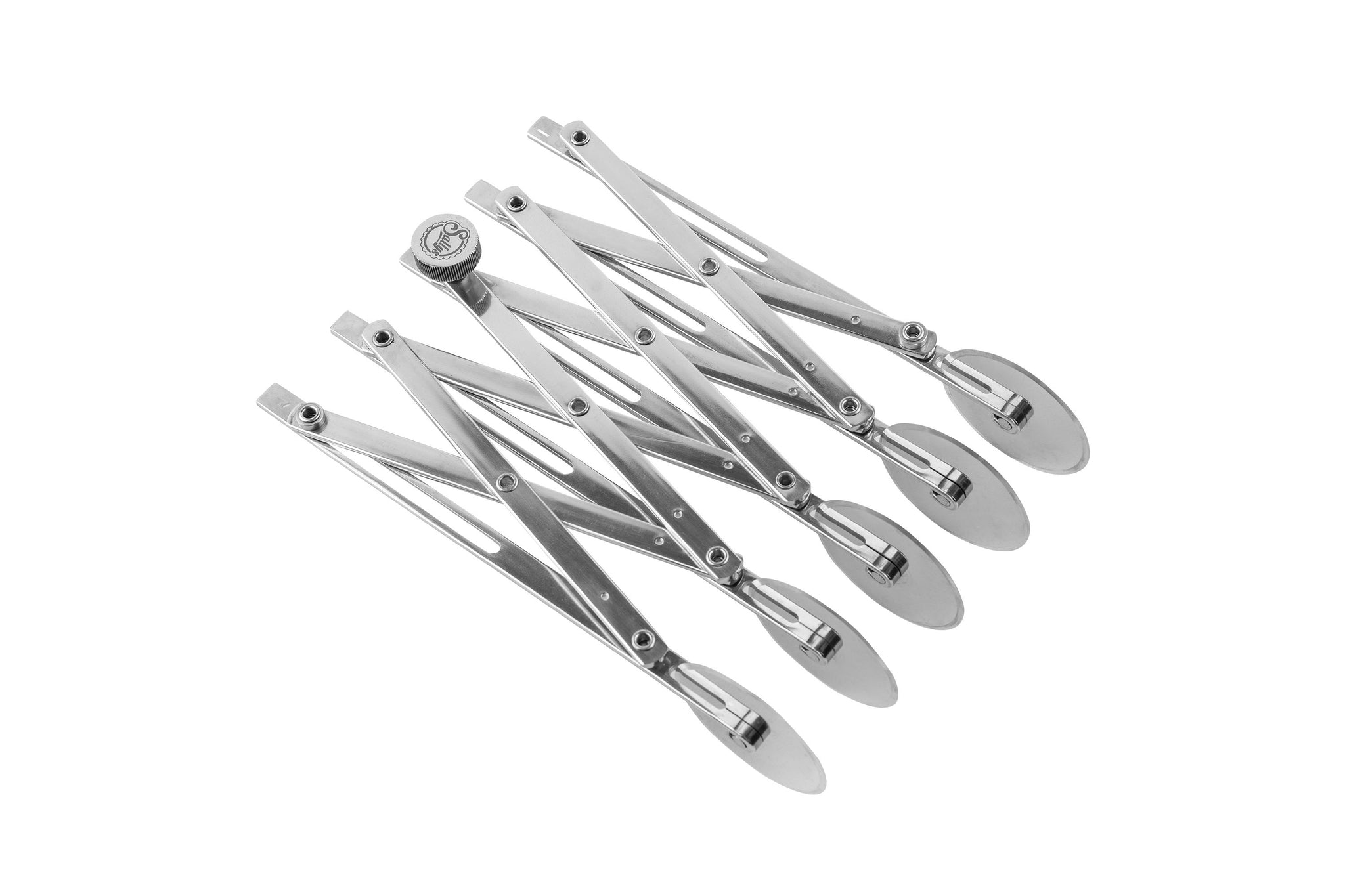 Ein silbernes Bisiklet mit 5 Schneidrollen