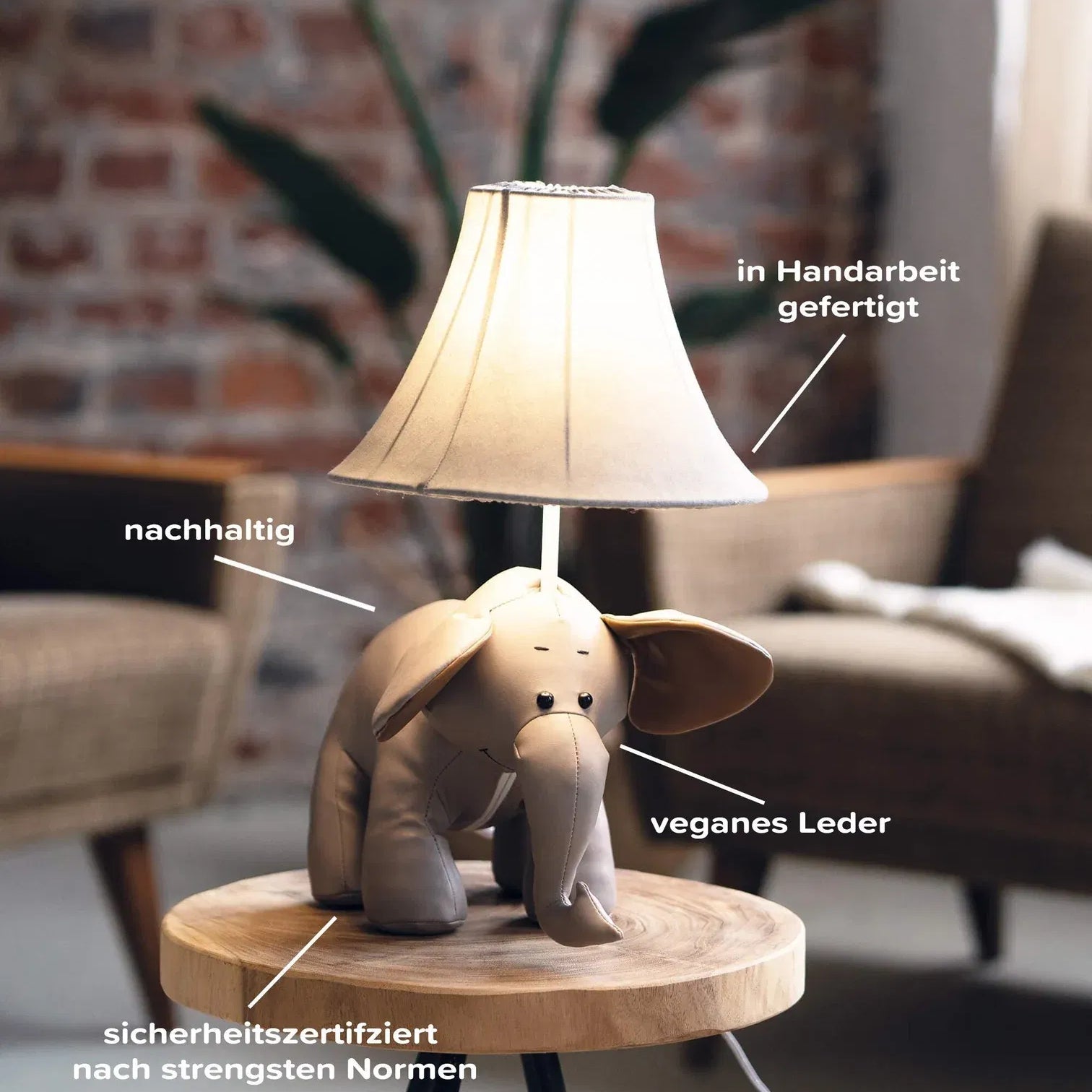 Bobby der Elefant -  Stofftierlampe