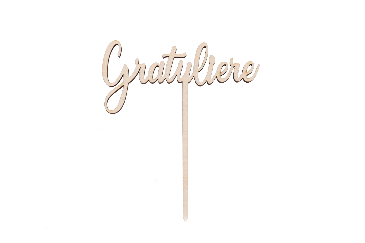 Ein Caketopper mit der Aufschrift Gratuliere