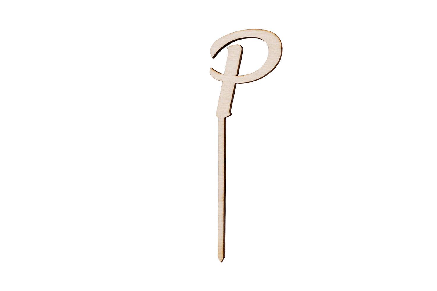 Ein Caketopper mit dem Buchstaben P