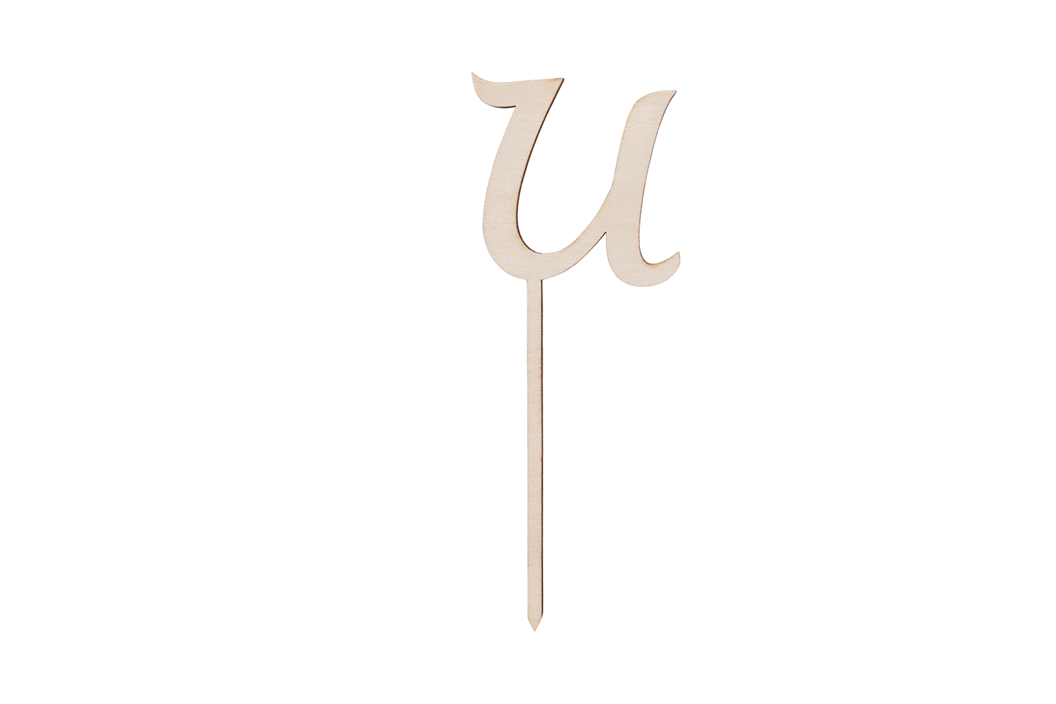 Ein Caketopper mit dem Buchstaben U