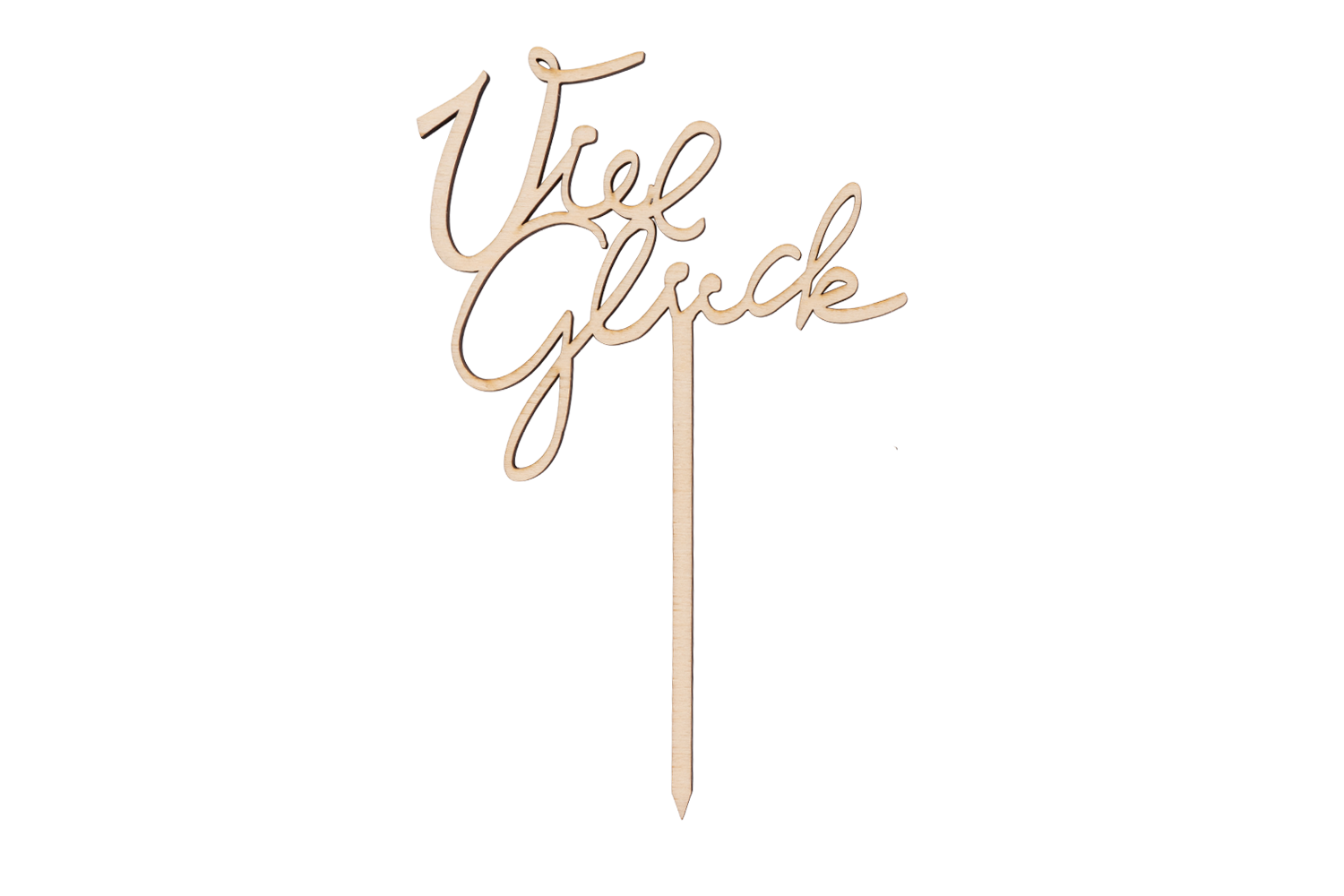 Ein Caketopper mit der Aufschrift Viel Glück