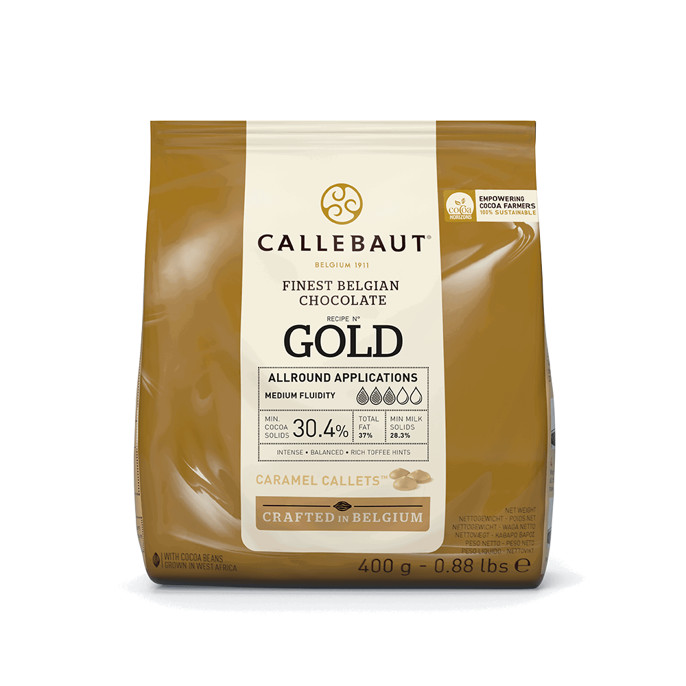 Eine Packung Callebaut Karamell Kuvertüre