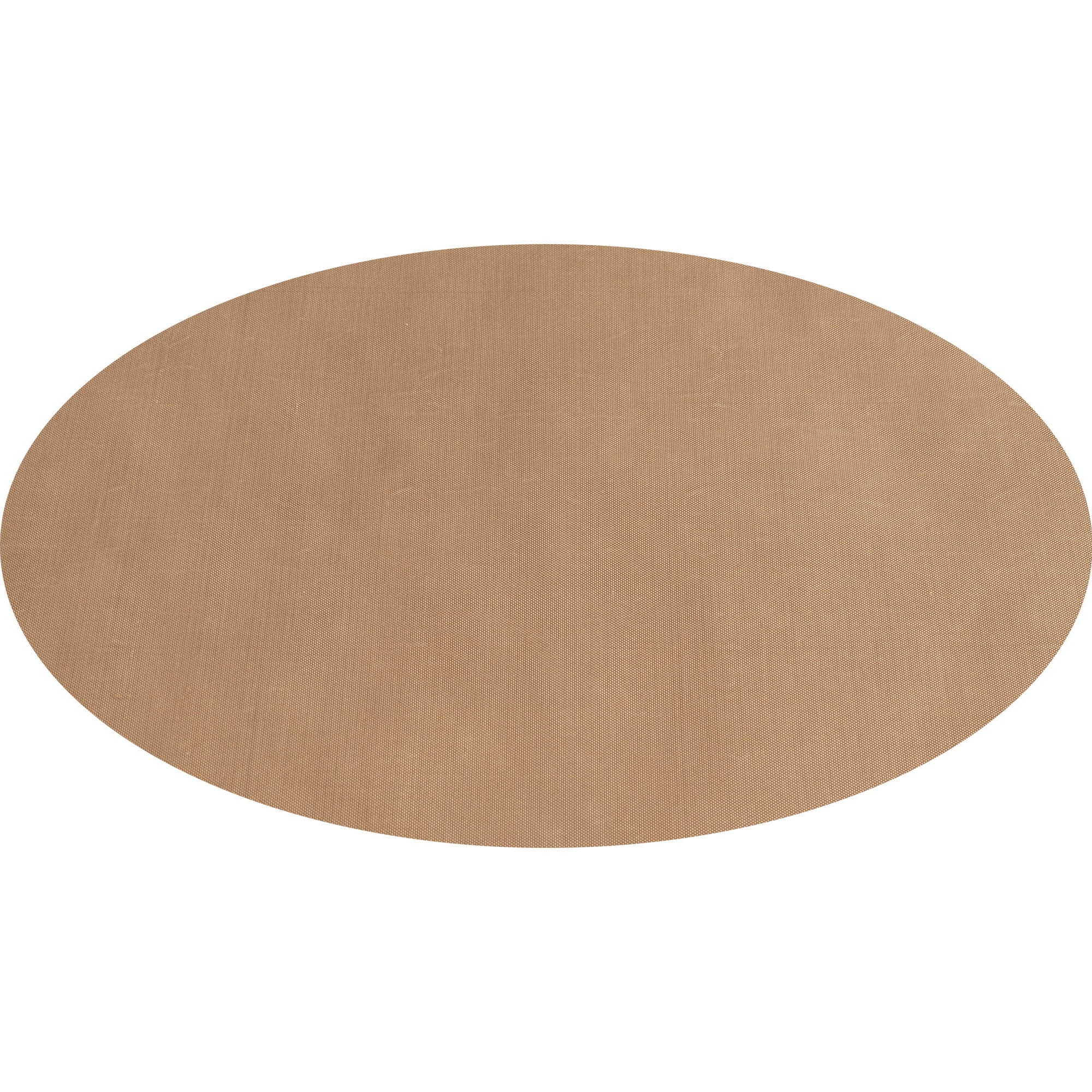 Eine runde, beige, mittelgroße Dauerbackfolie