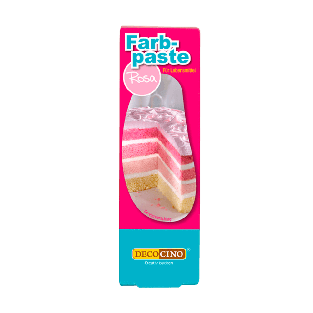 Eine Packung Farbpaste rosa