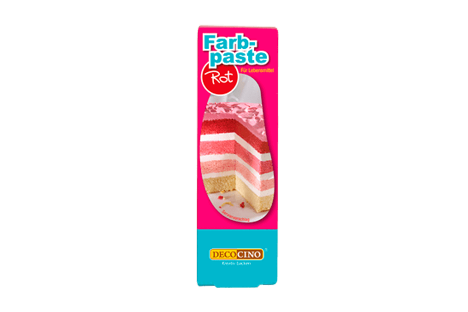 Eine Packung Farbpaste rot