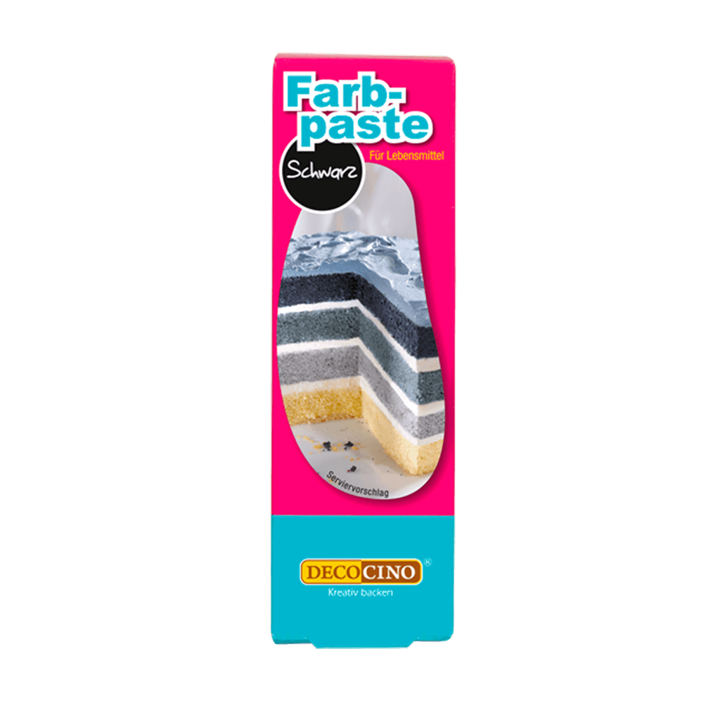 Eine Packung Farbpaste schwarz