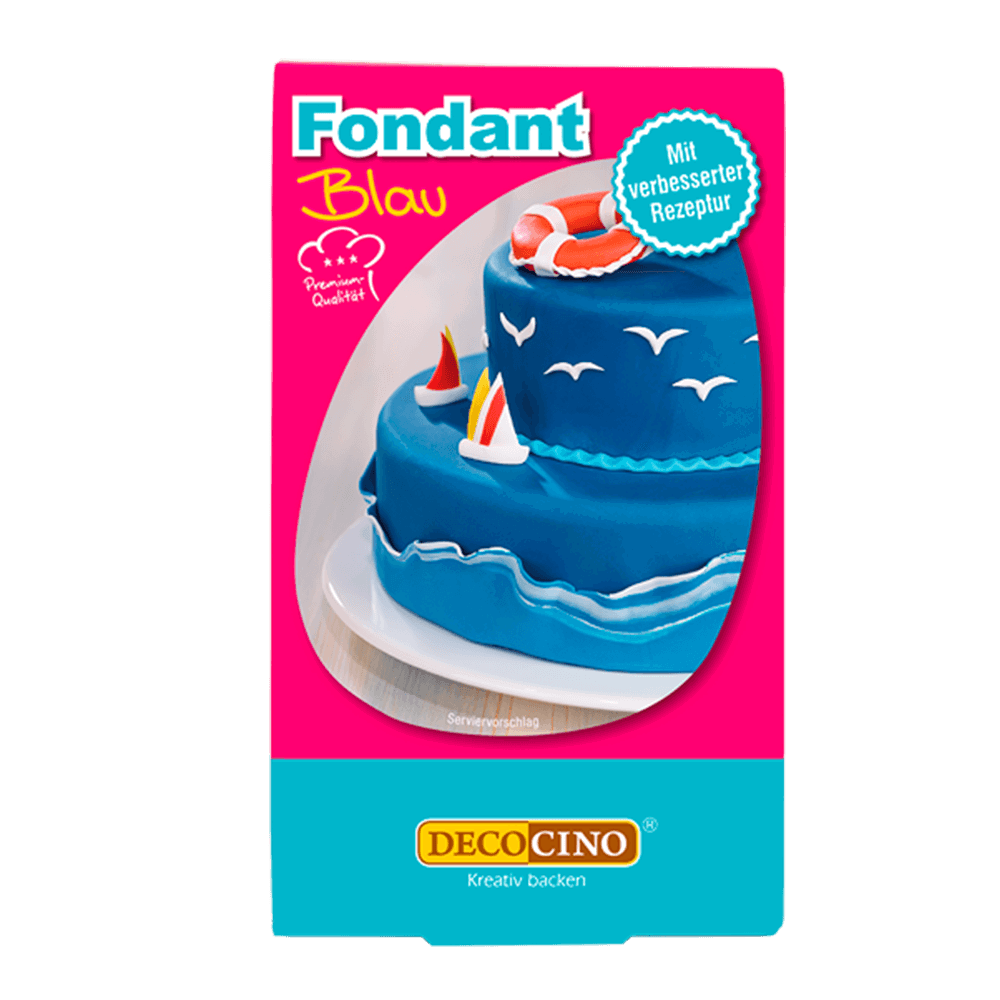 Eine Packung mit Fondant blau