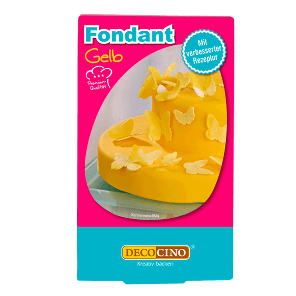 Eine Packung mit Fondant gelb