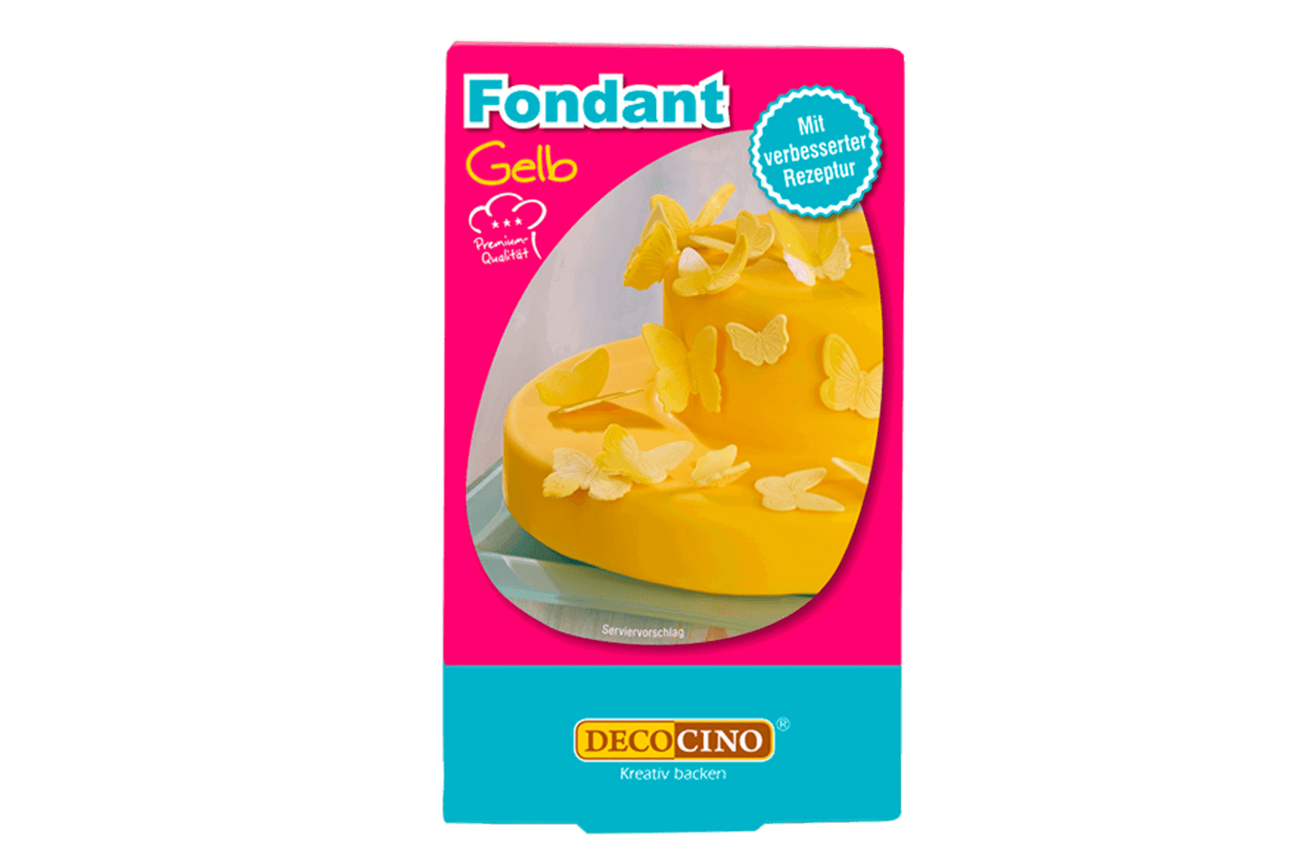 Eine Packung mit Fondant gelb
