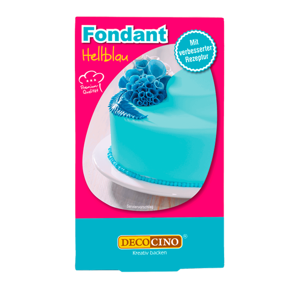 Eine Packung mit Fondant hellblau