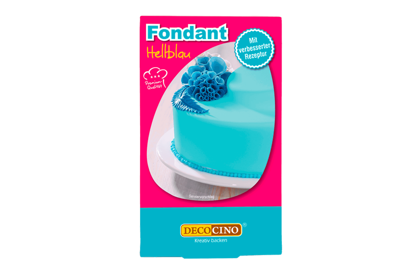 Eine Packung mit Fondant hellblau