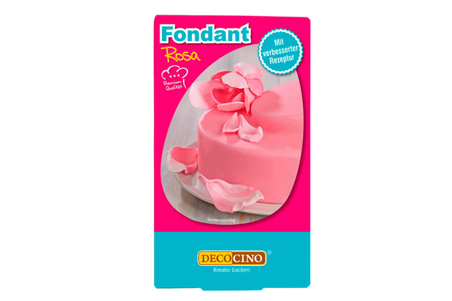Eine Packung mit Fondant rosa