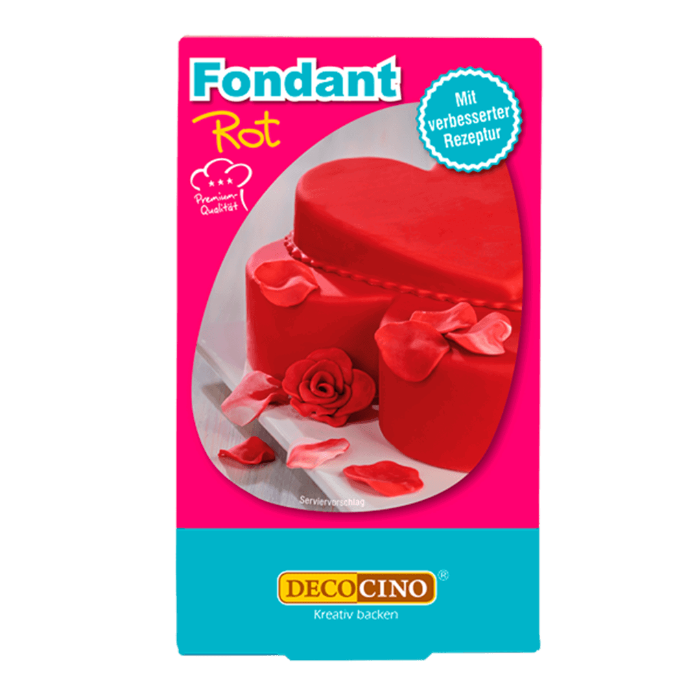 Eine Packung mit Fondant rot