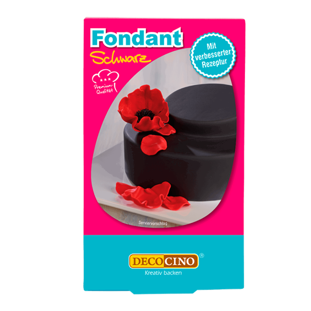 Eine Packung mit Fondant schwarz