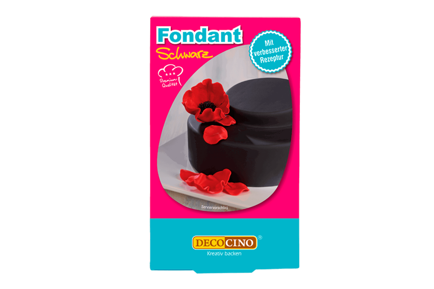 Eine Packung mit Fondant schwarz