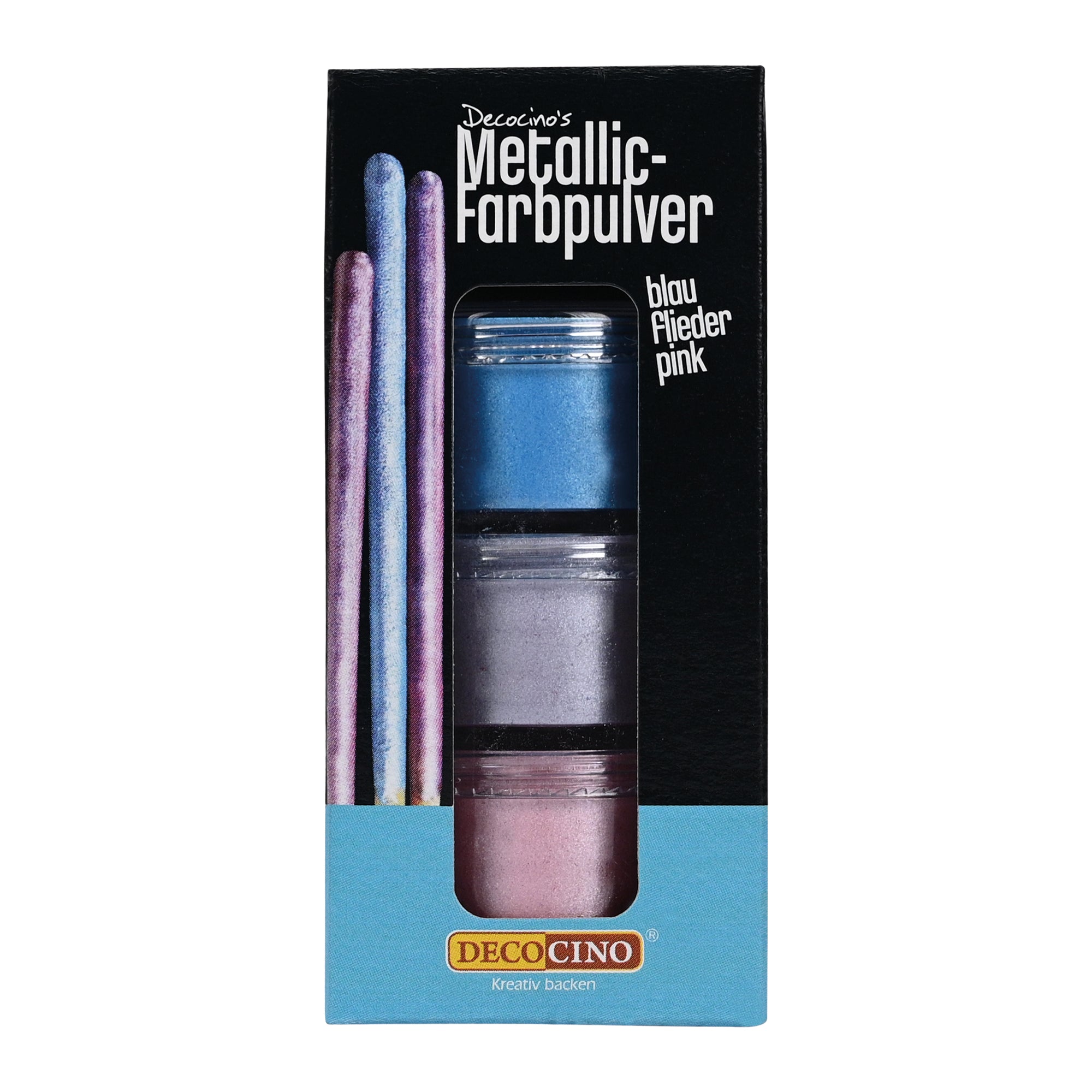 Metallic Farbpulver 3er Set - verschiedene Farben