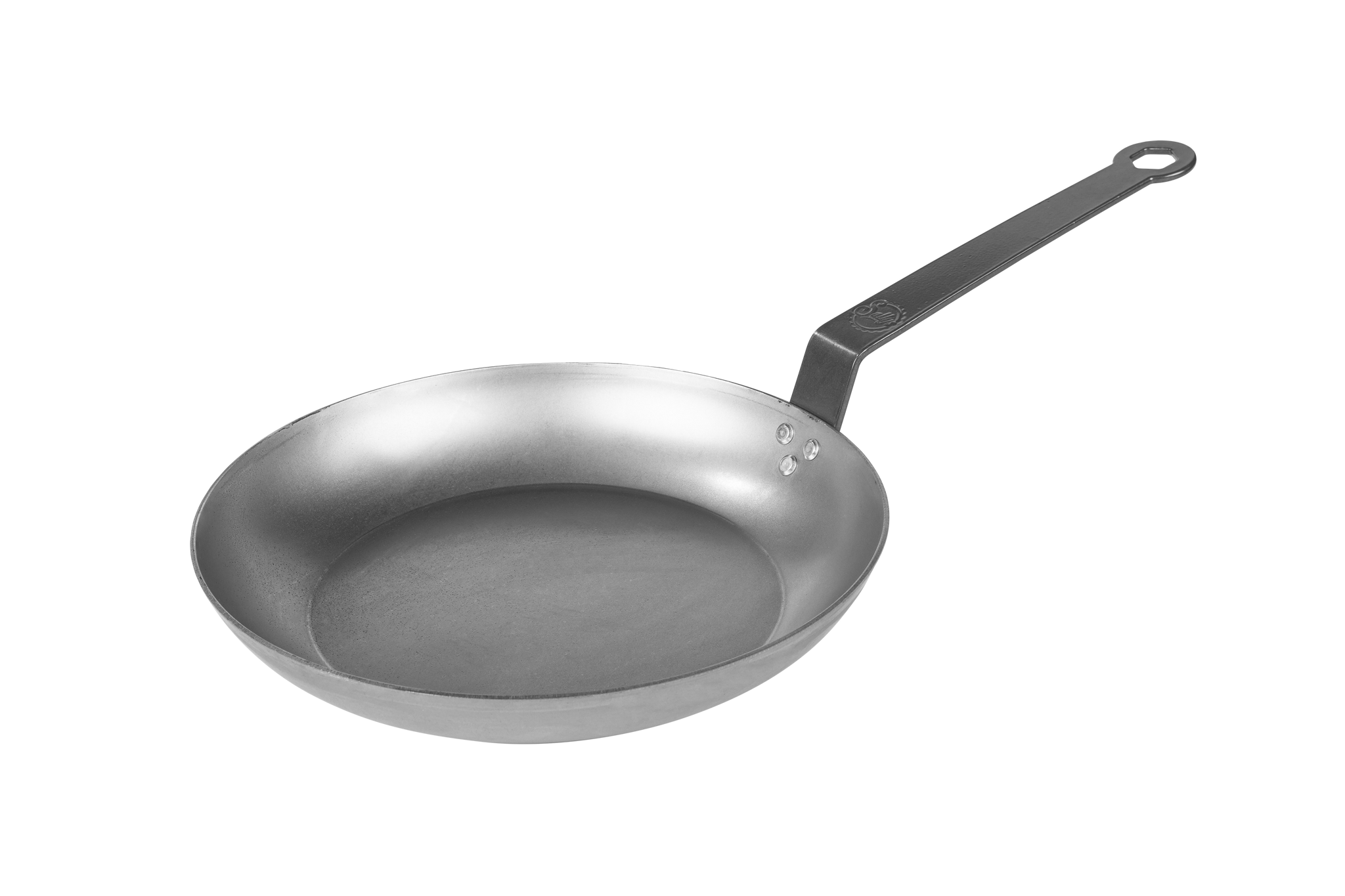 Eine silberne EIsenpfanne