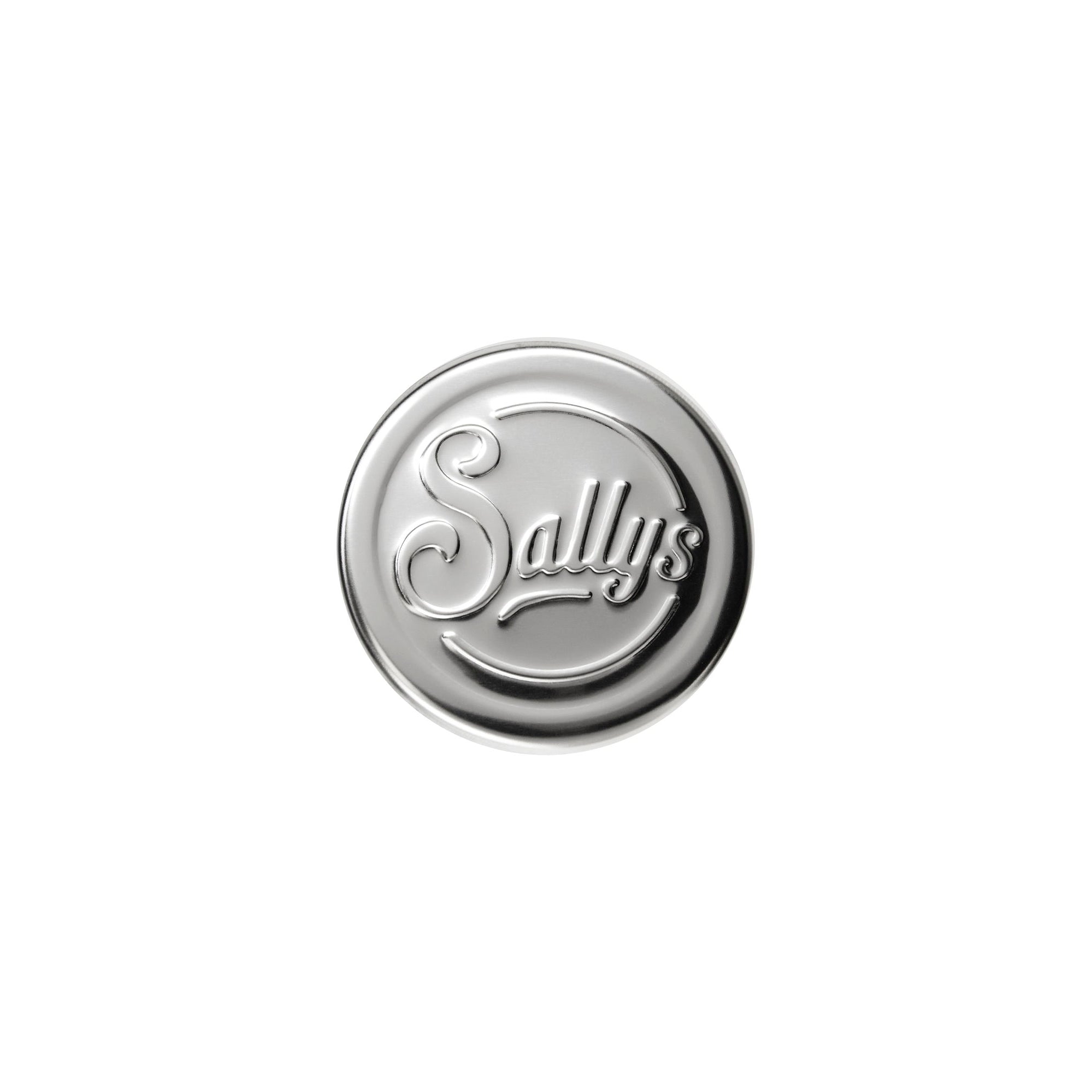 Ein silberner Griff mit Sallys Logo