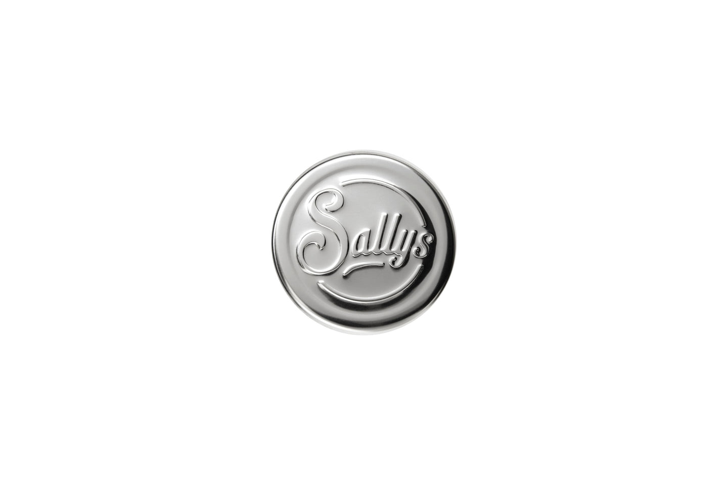 Ein silberner Griff mit Sallys Logo
