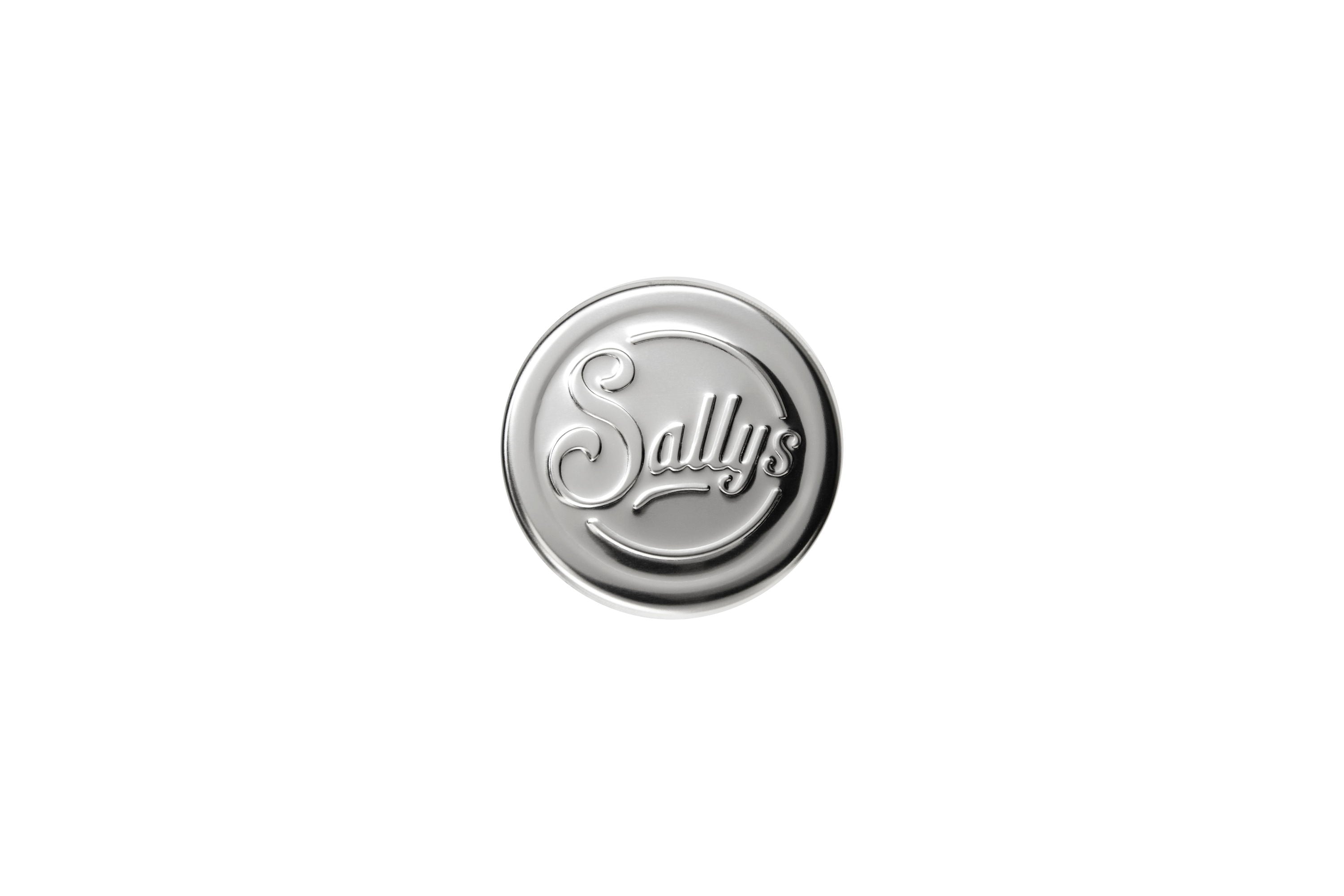 Ein silberner Griff mit Sallys Logo