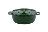 Ein grüner Gusseisentopf