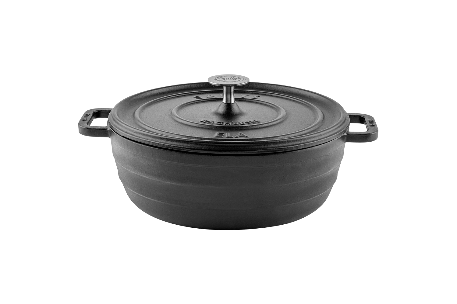 Ein schwarzer Gusseisentopf