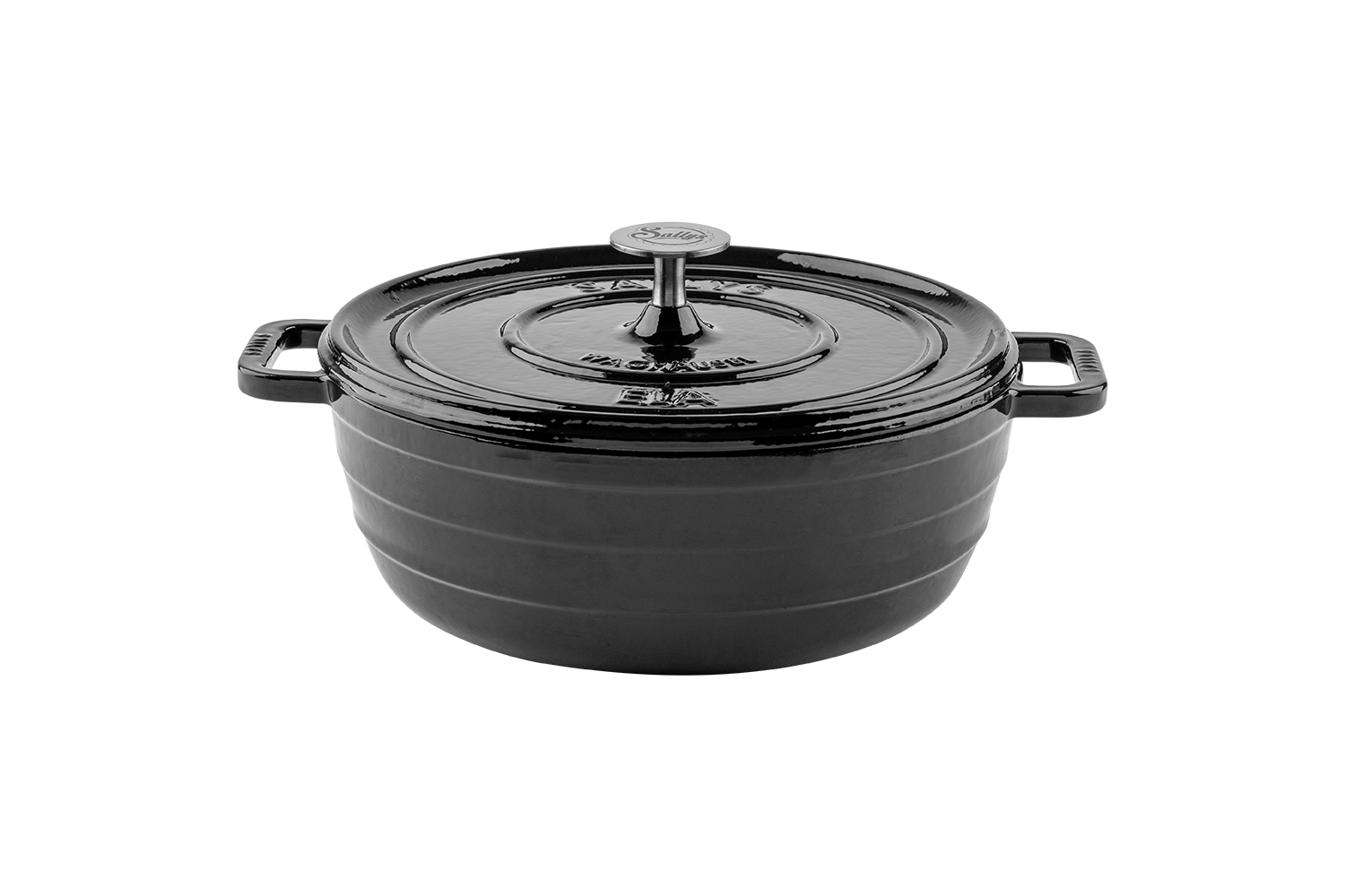 Ein schwarzer Gusseisentopf