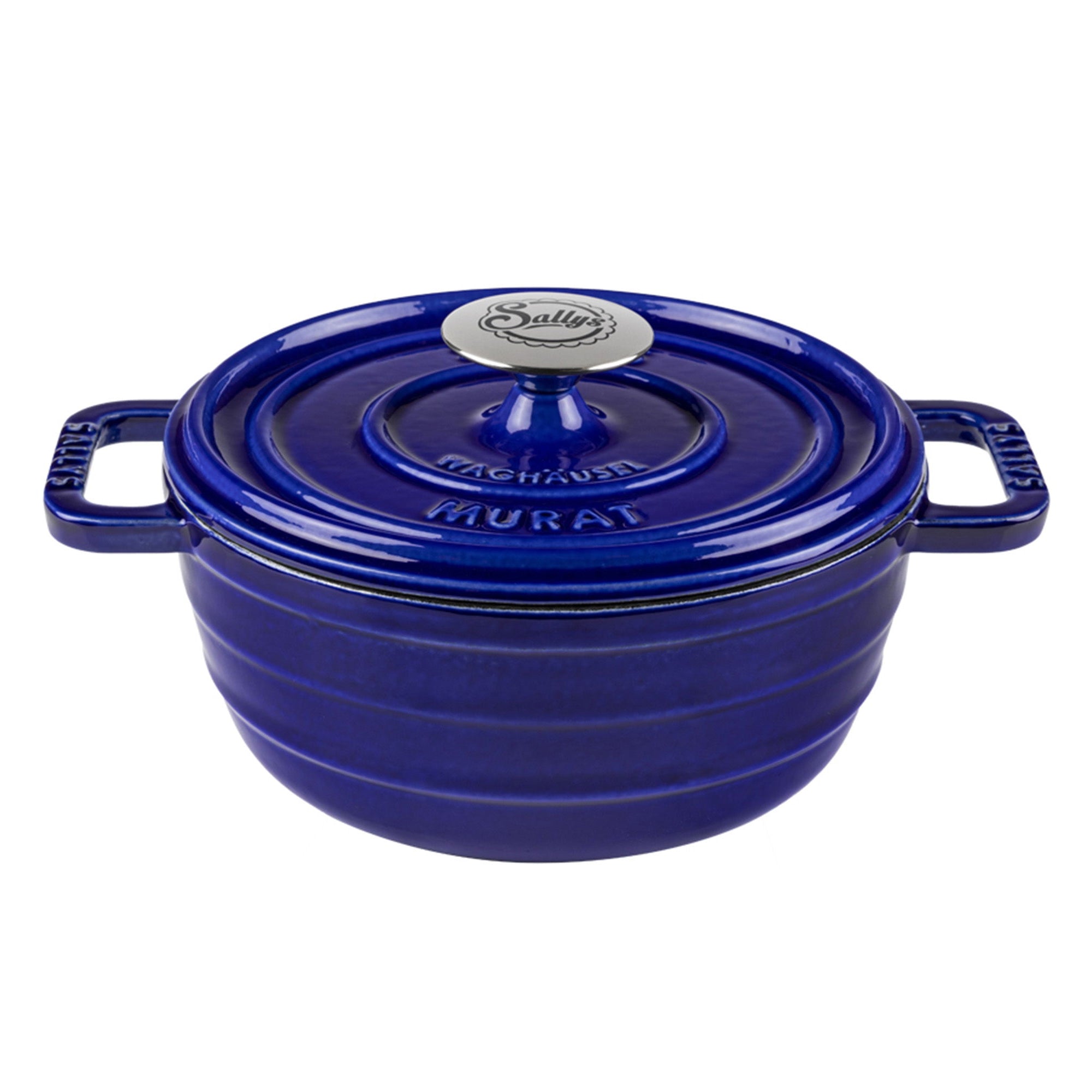 Ein Gusseisentopf in der Farbe royalblue