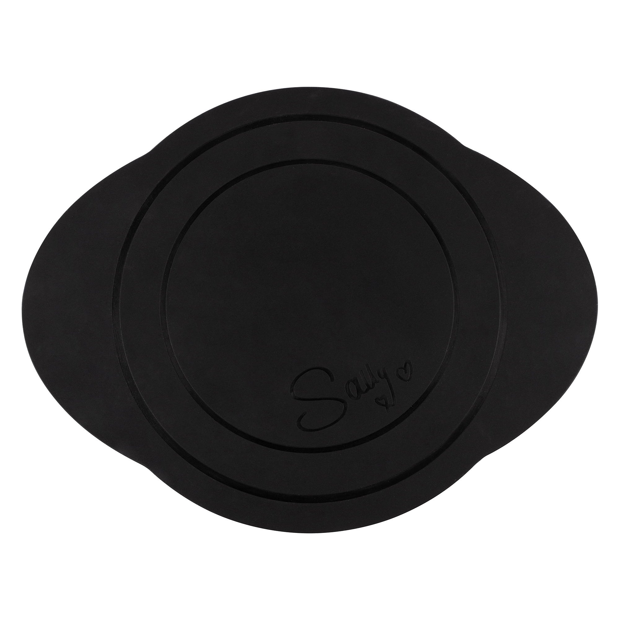Eine ovale, schwarze Induktionsmatte