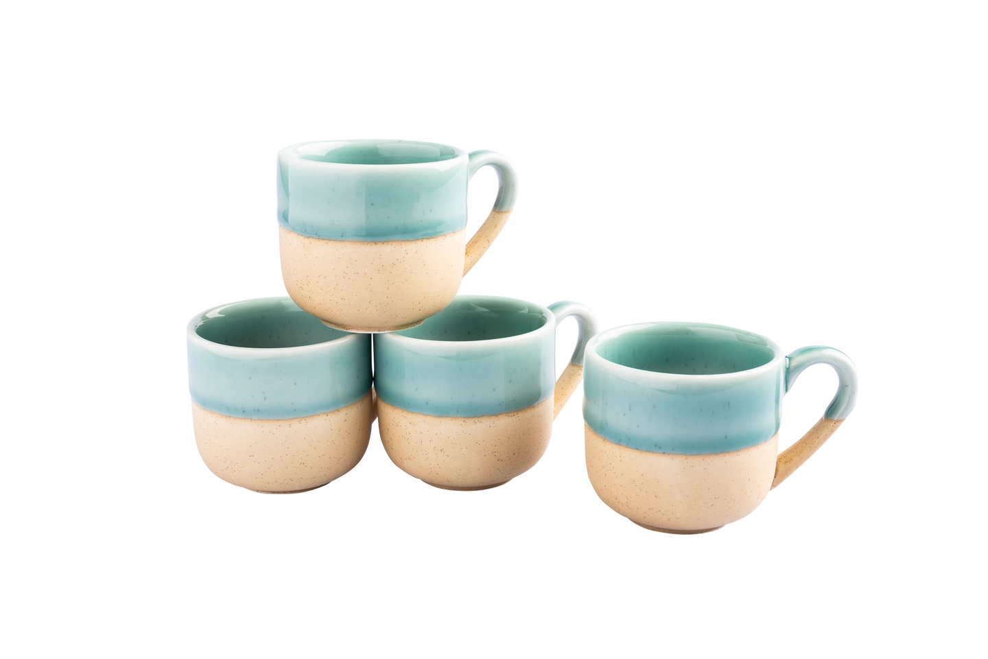 Blau-beige Keramik-Tassen