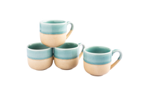 Blau-beige Keramik-Tassen